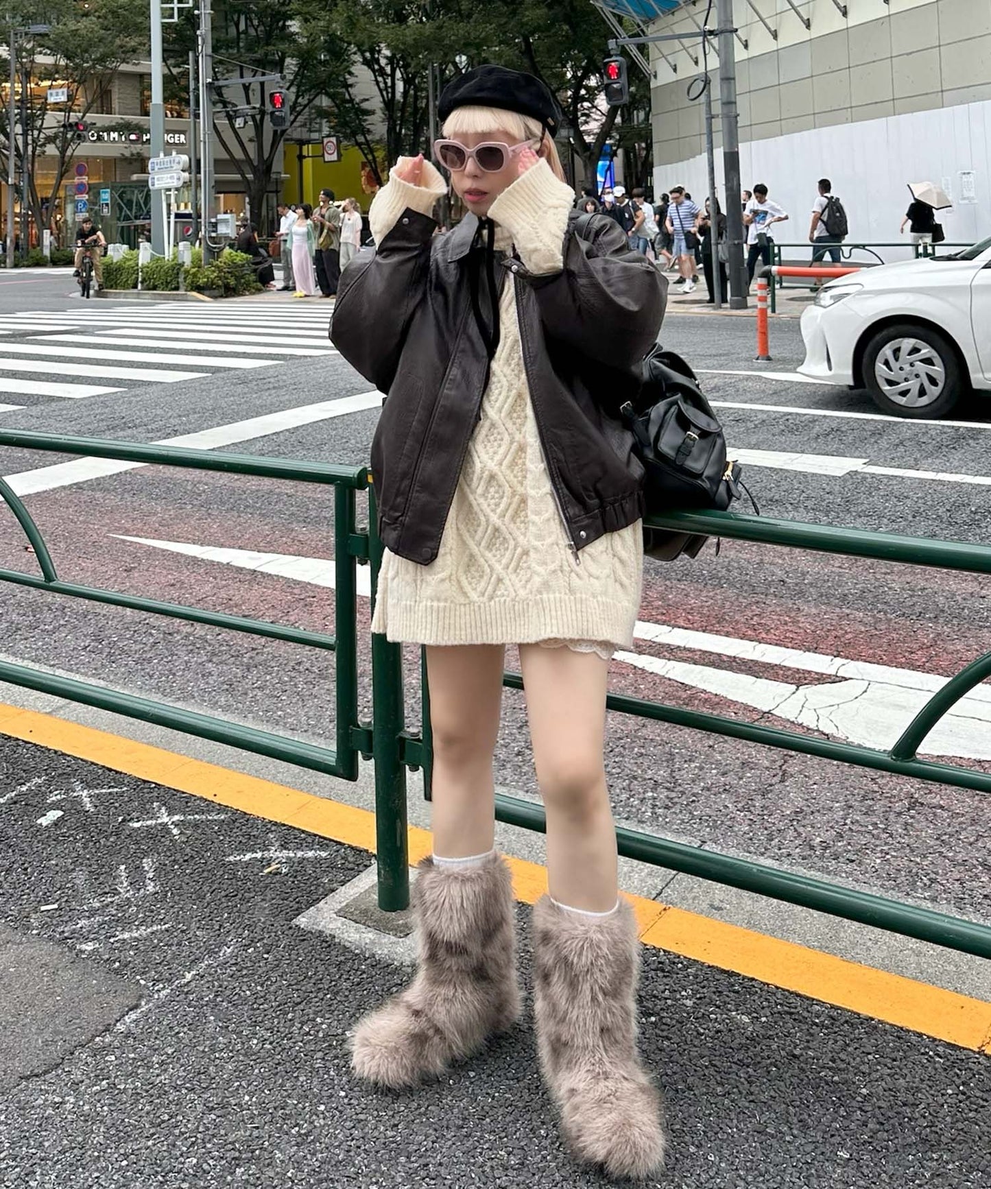 エコレザーBIGブルゾン【ブラウン】