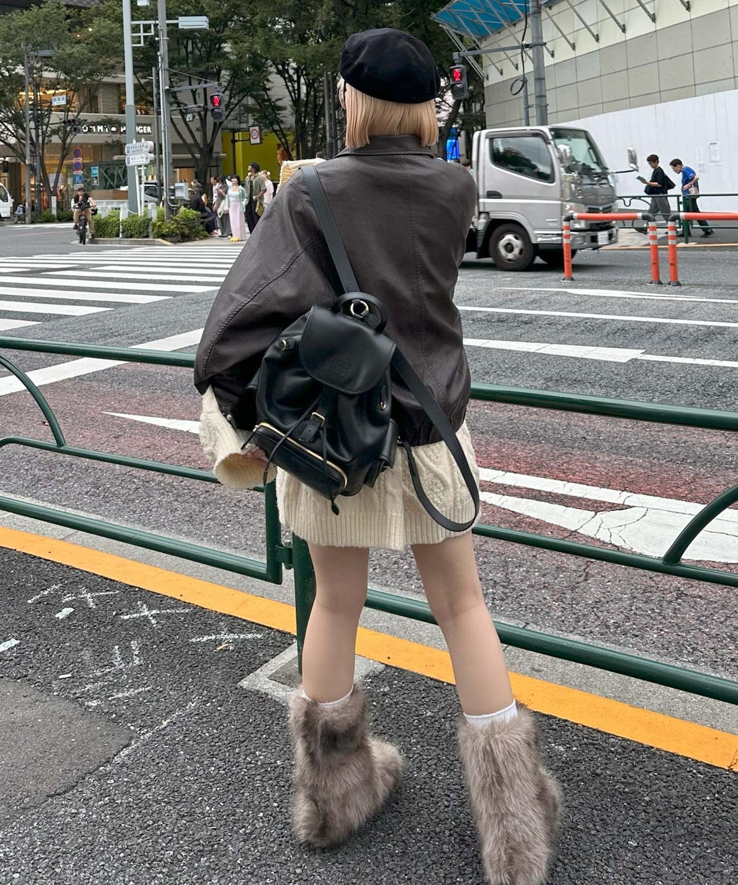 エコレザーBIGブルゾン【ブラウン】