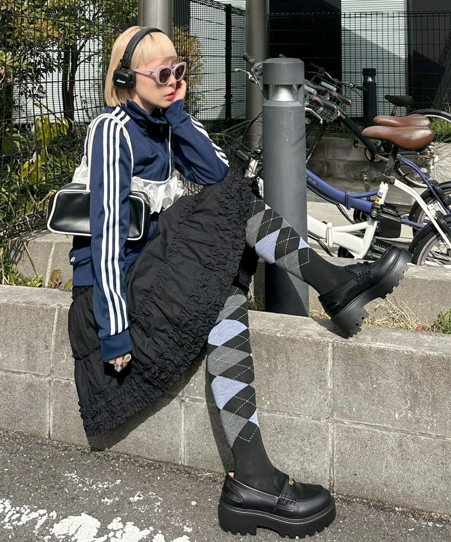 裾フリフリコットンスカート【ブラック】