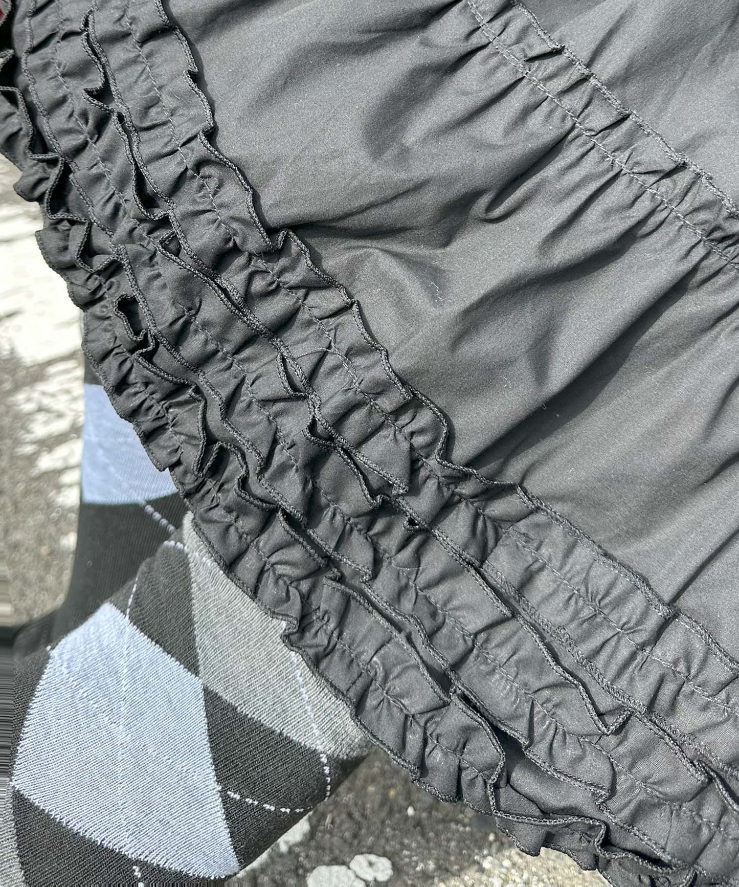 裾フリフリコットンスカート【ブラック】