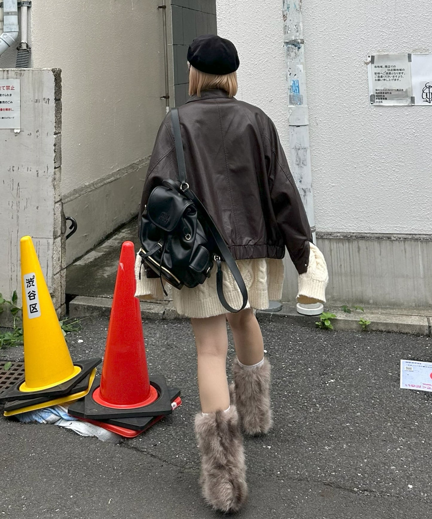 エコレザーBIGブルゾン【ブラウン】
