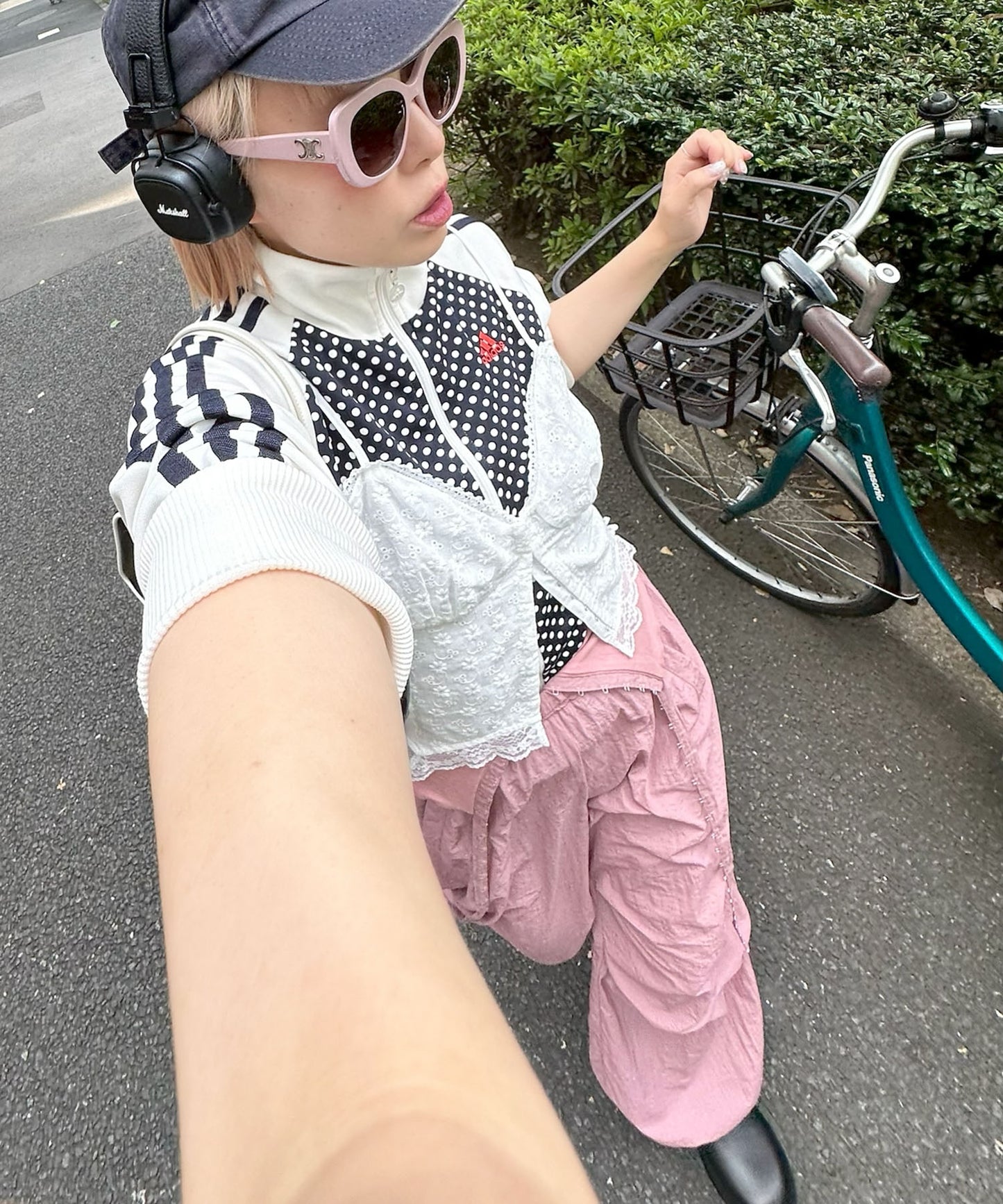 コルセット切替コットンレースキャミ【オフホワイト】