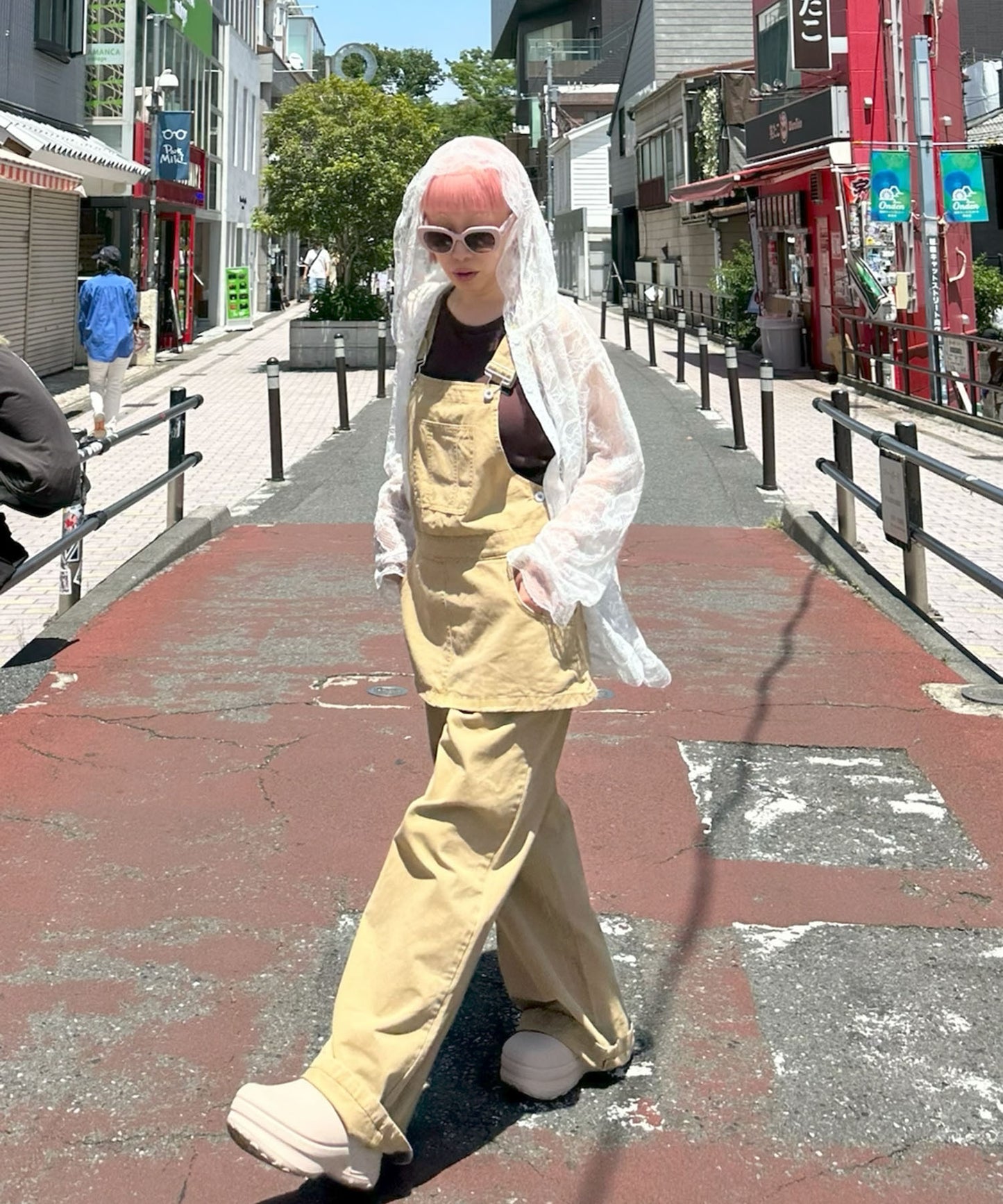 サロペットスカートとパンツのセット【キャメル】