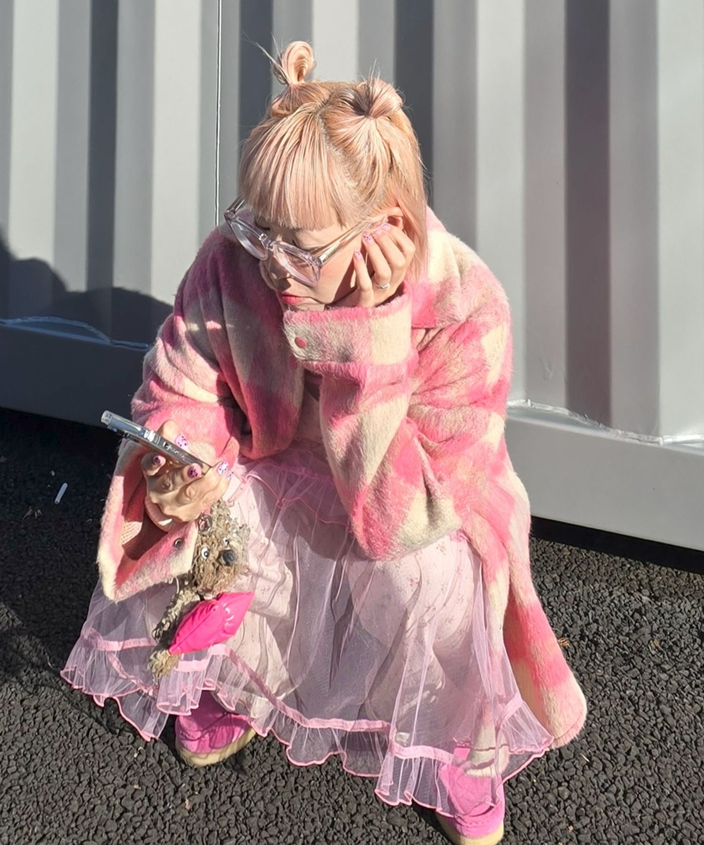 フリルティアードキャミワンピミニ【ピンク】