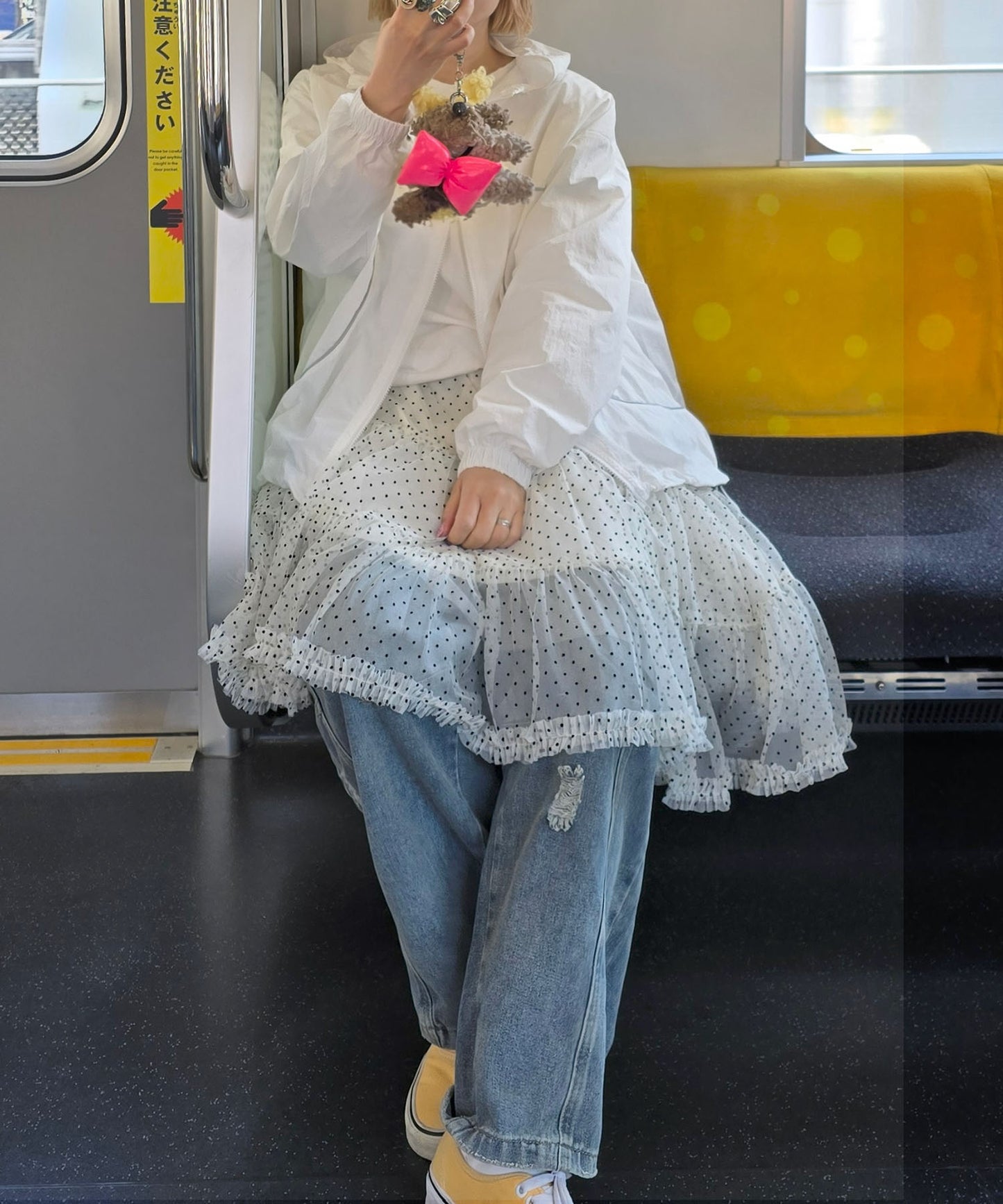 シャカシャカスポーツブルゾン【オフホワイト】