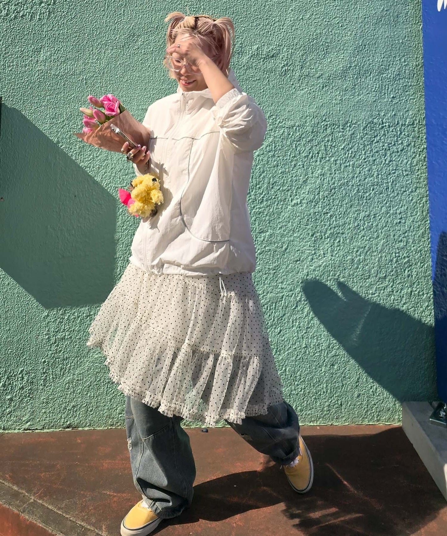 シャカシャカスポーツブルゾン【オフホワイト】