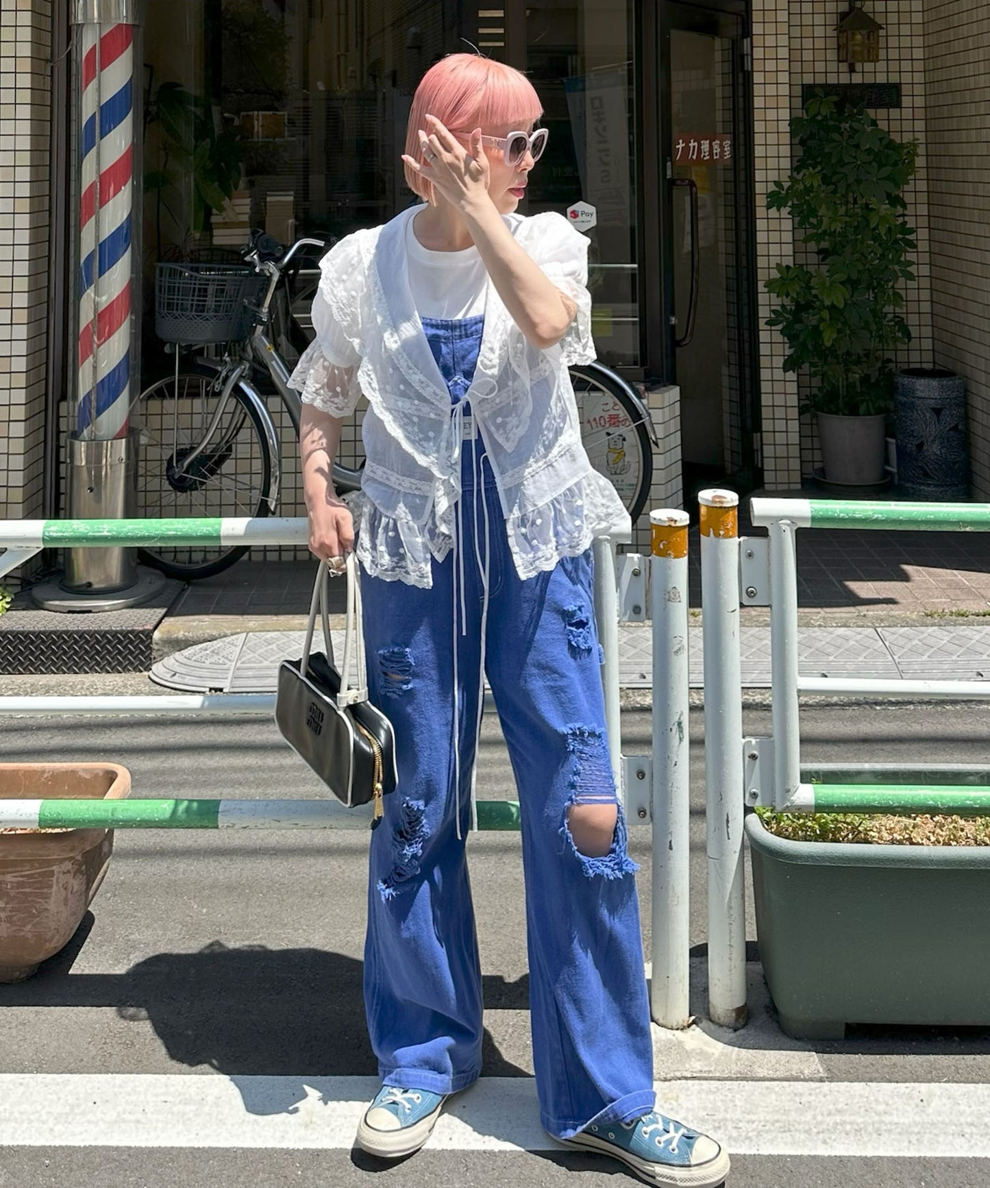 けっこうなダメージサロペ【ブルー】