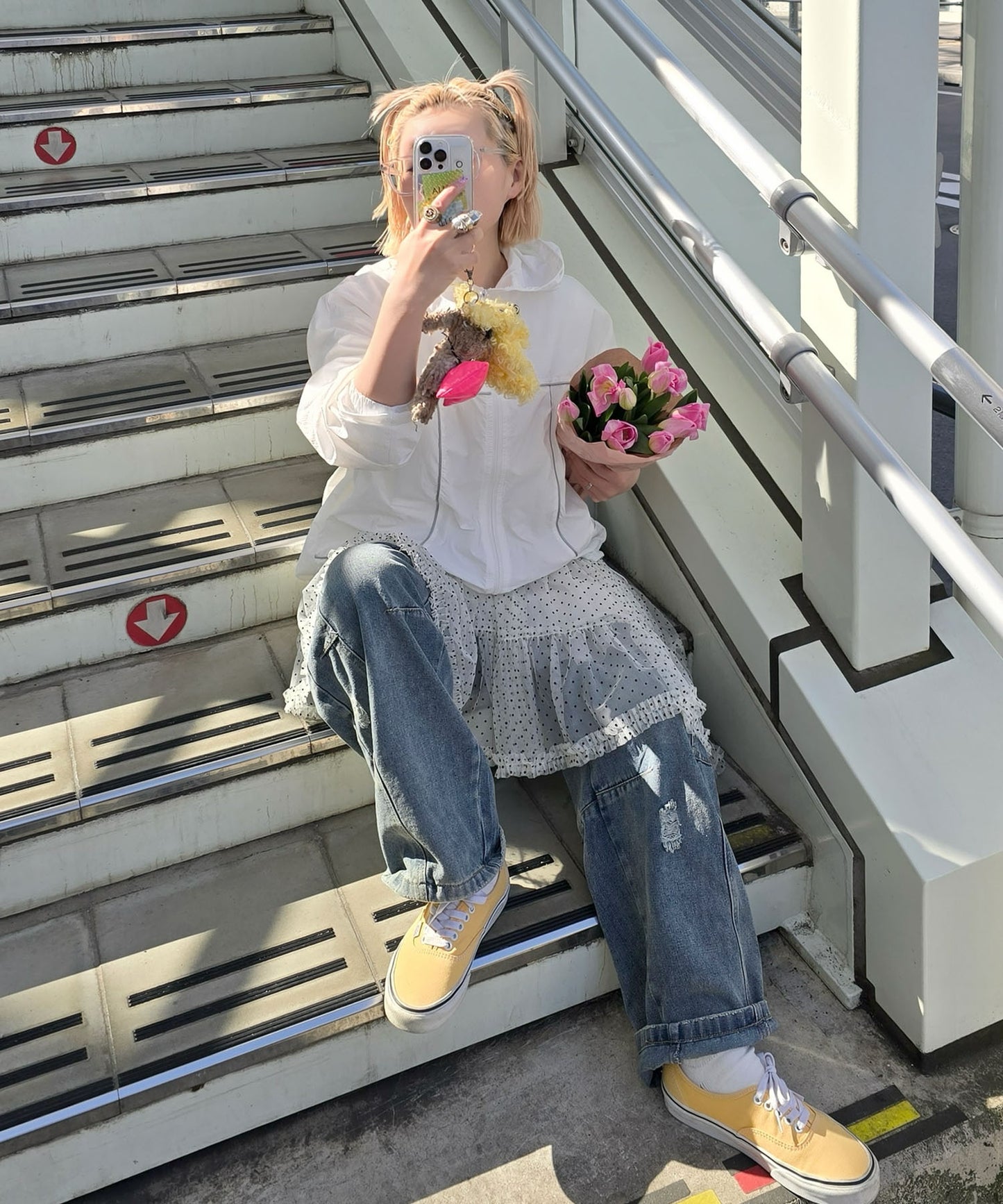 シャカシャカスポーツブルゾン【オフホワイト】