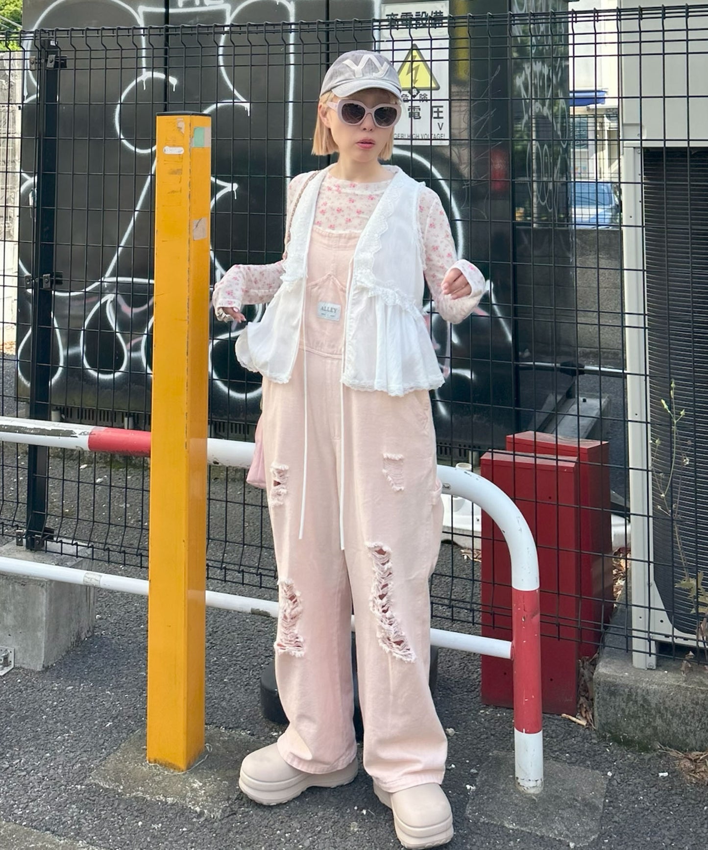 小花柄シアーインナー【ピンク】