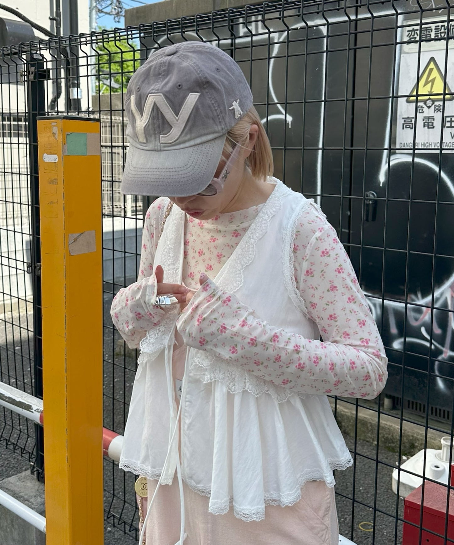 小花柄シアーインナー【ピンク】