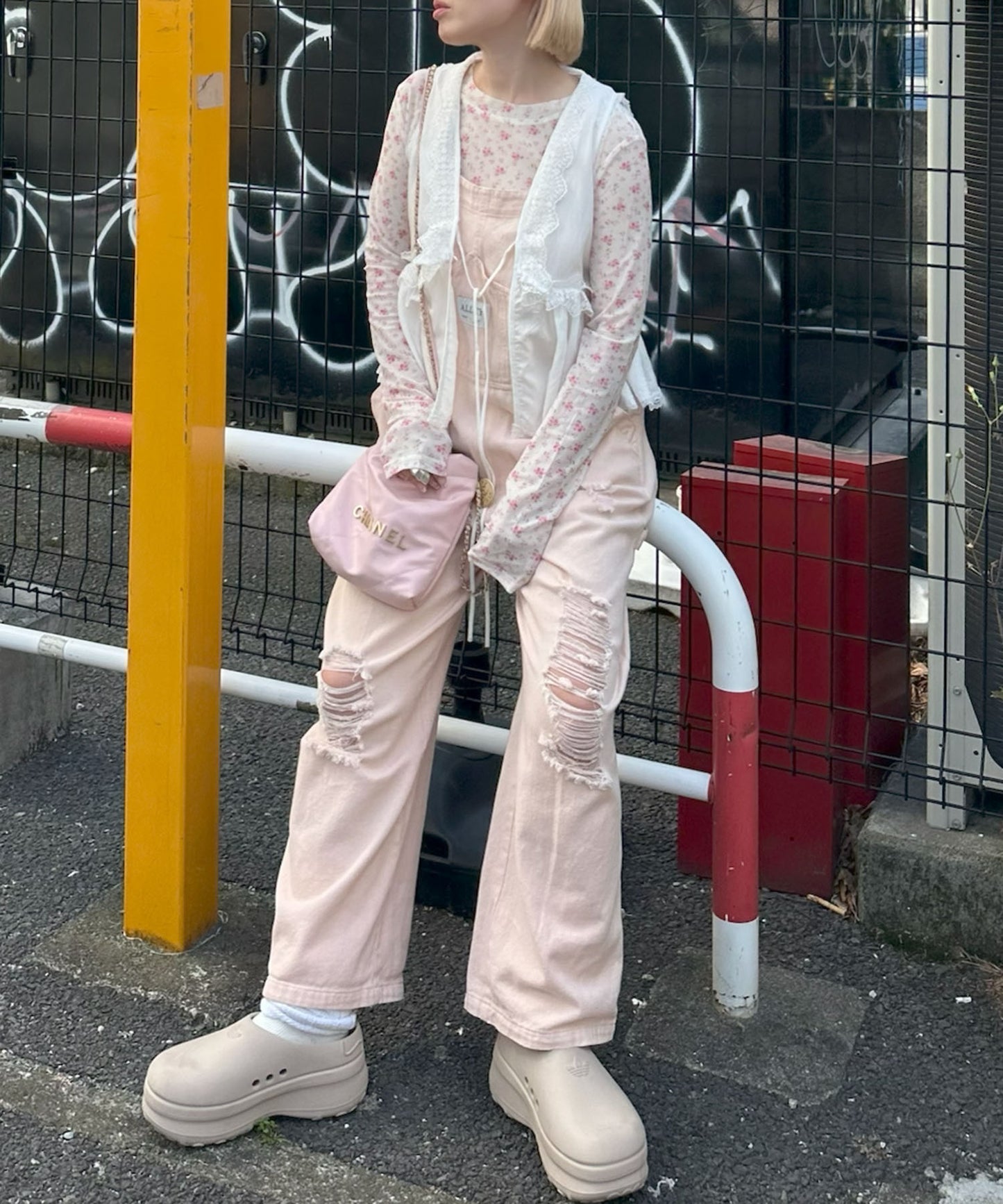 小花柄シアーインナー【ピンク】