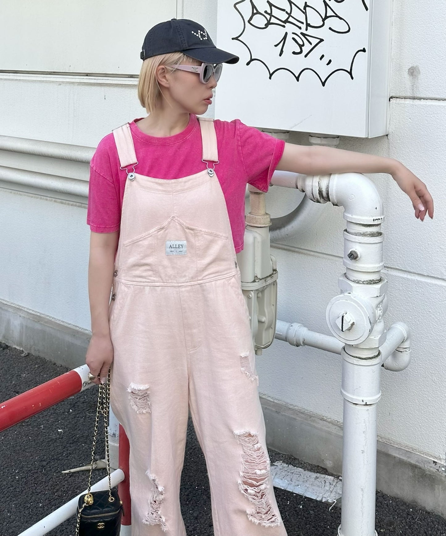けっこうなダメージサロペ【ピンク】