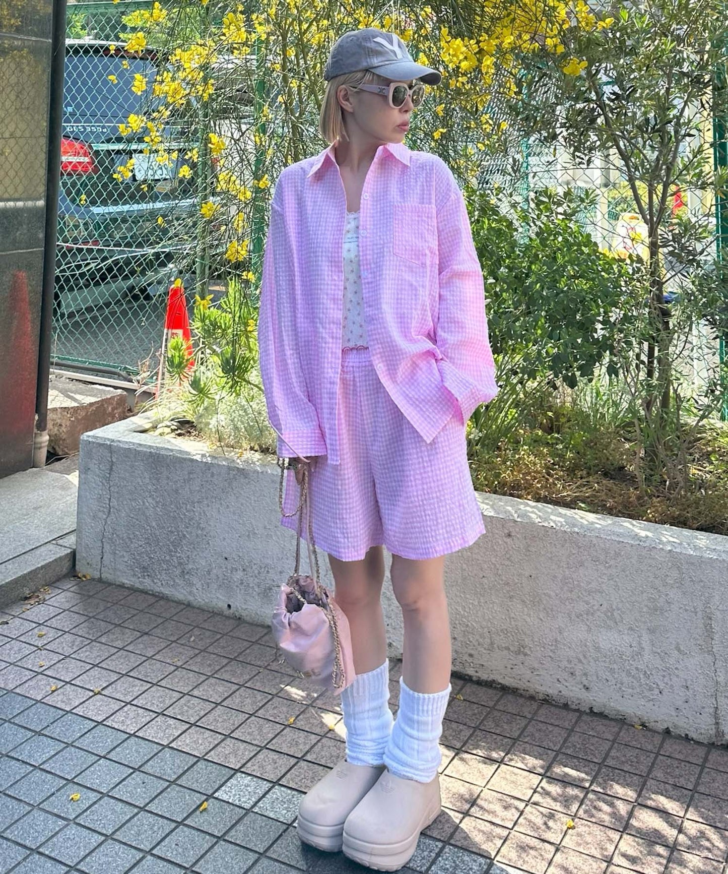 ラフなシャツ＆ショーパンセット【ピンク系その他】
