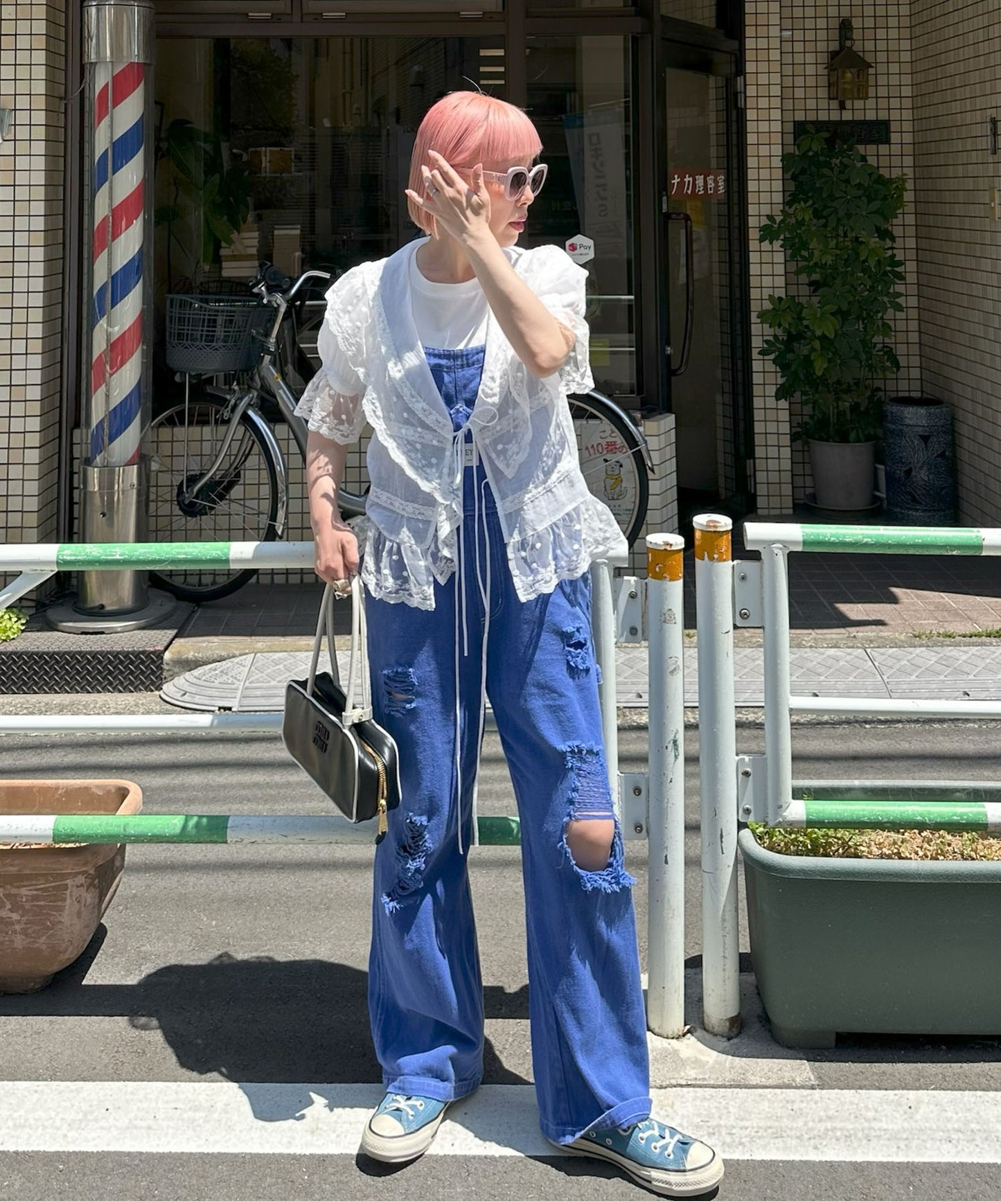 けっこうなダメージサロペ【ブルー】