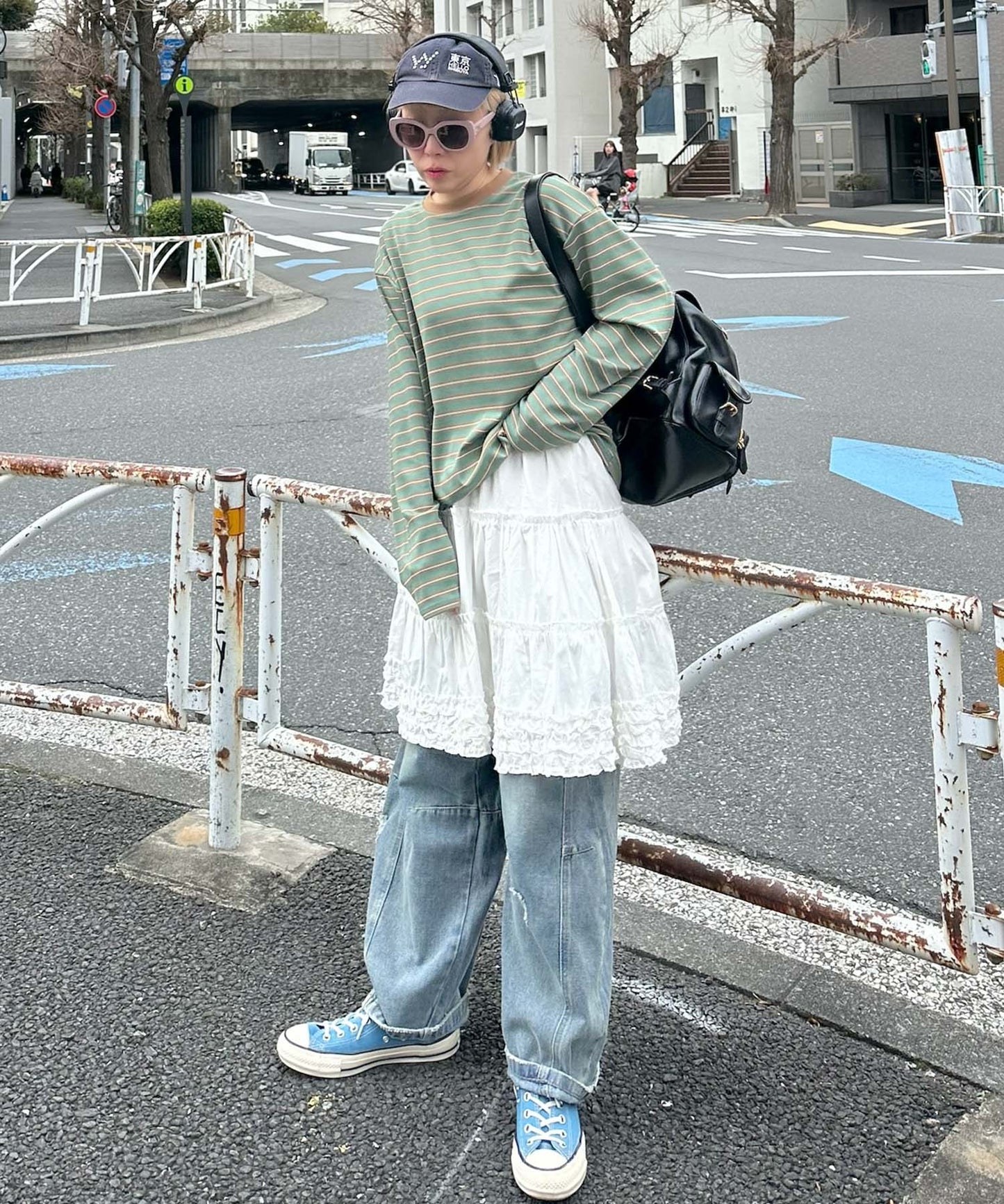 ボーダーBigロンT【グリーン】