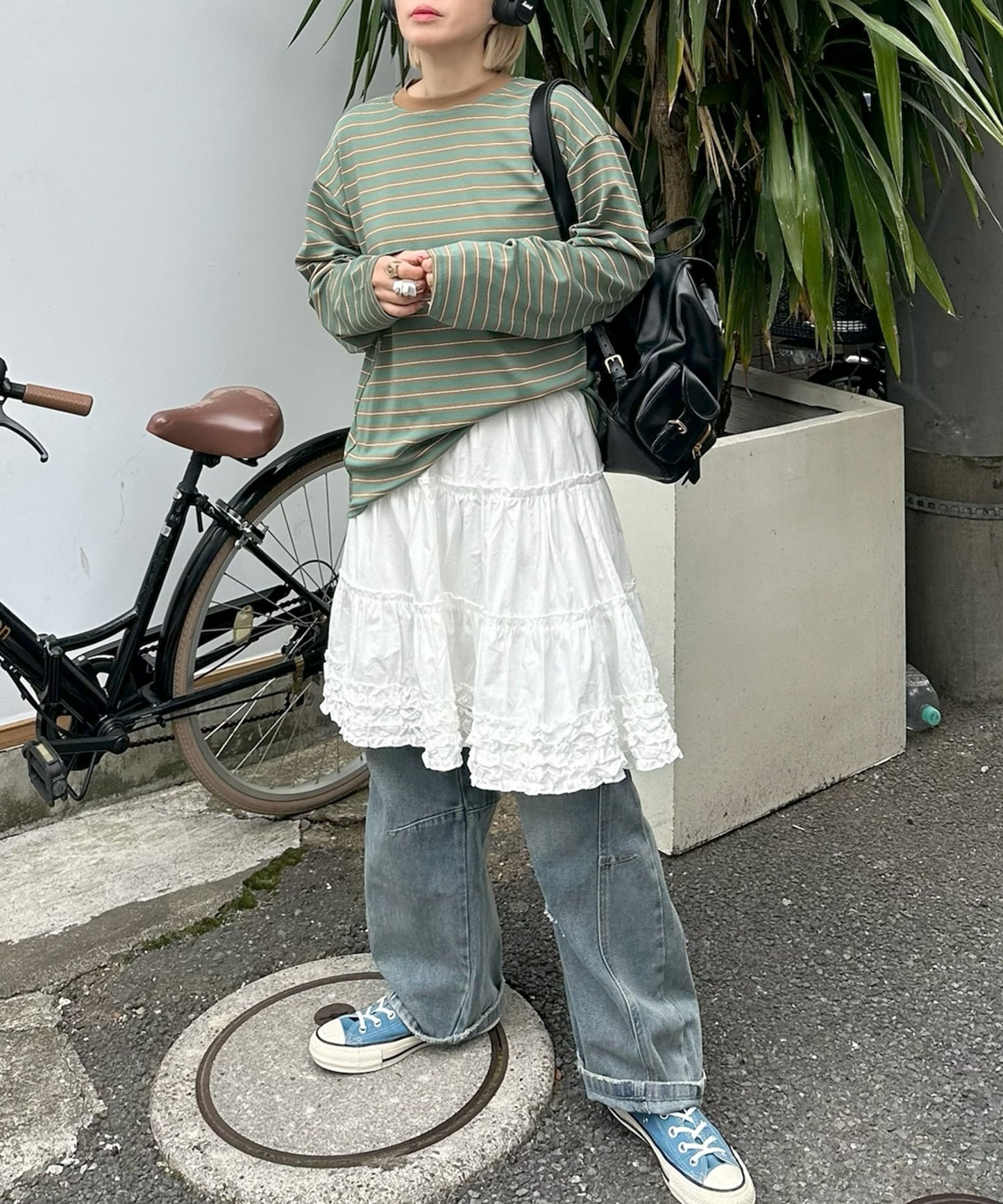 ボーダーBigロンT【グリーン】