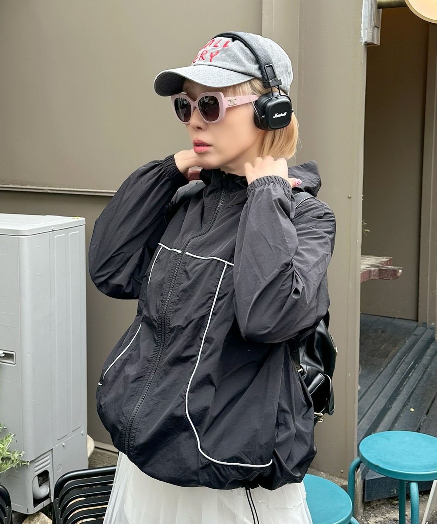 シャカシャカスポーツブルゾン【ブラック】