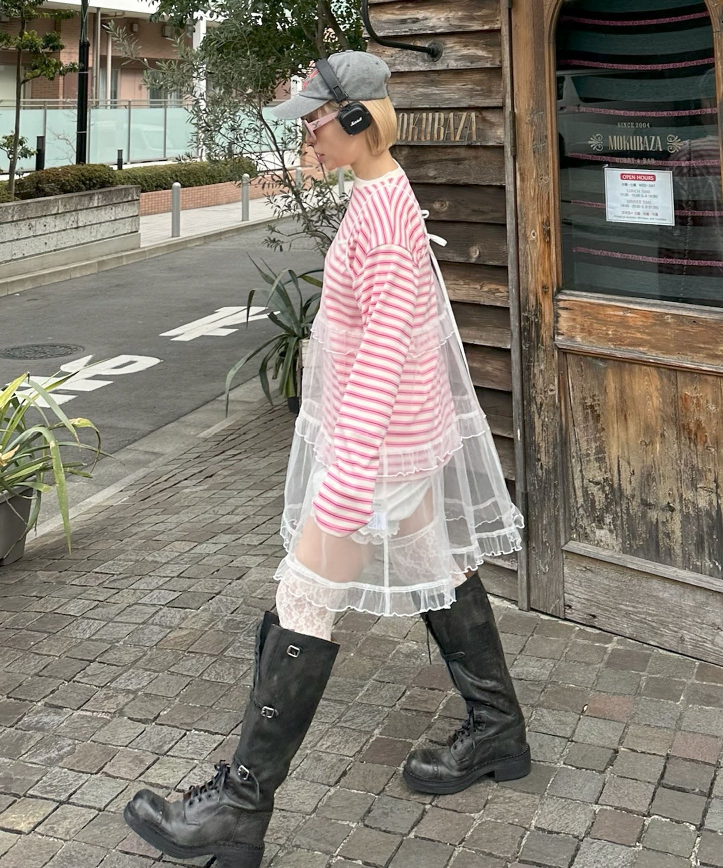 ボーダーBigロンT【ピンク】