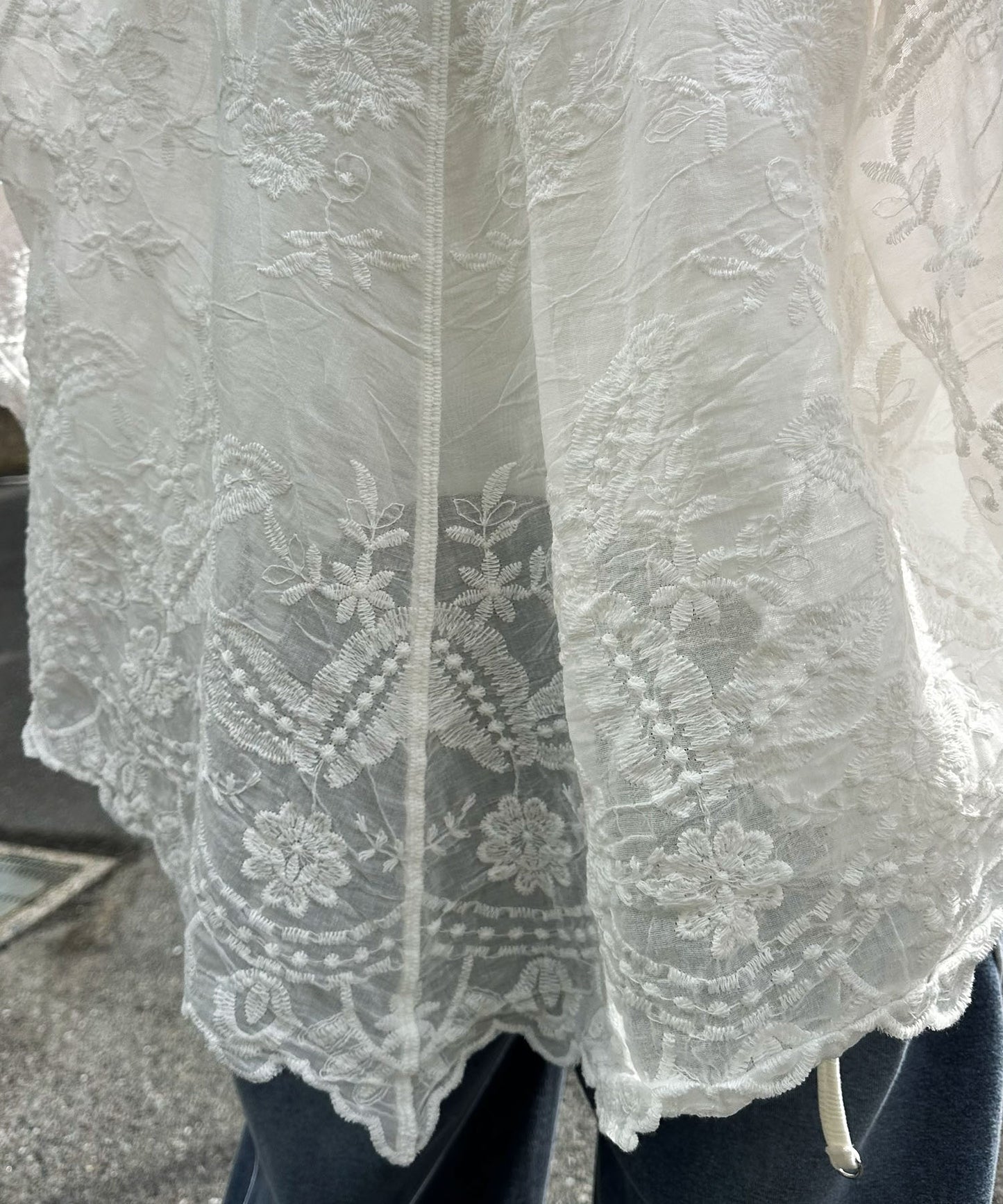 シアーフラワーBigシャツ【オフホワイト】