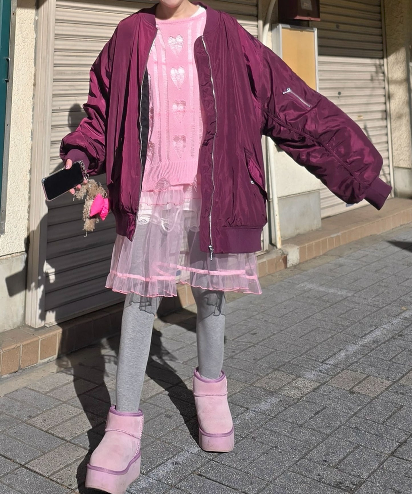 フリルティアードキャミワンピミニ【ピンク】