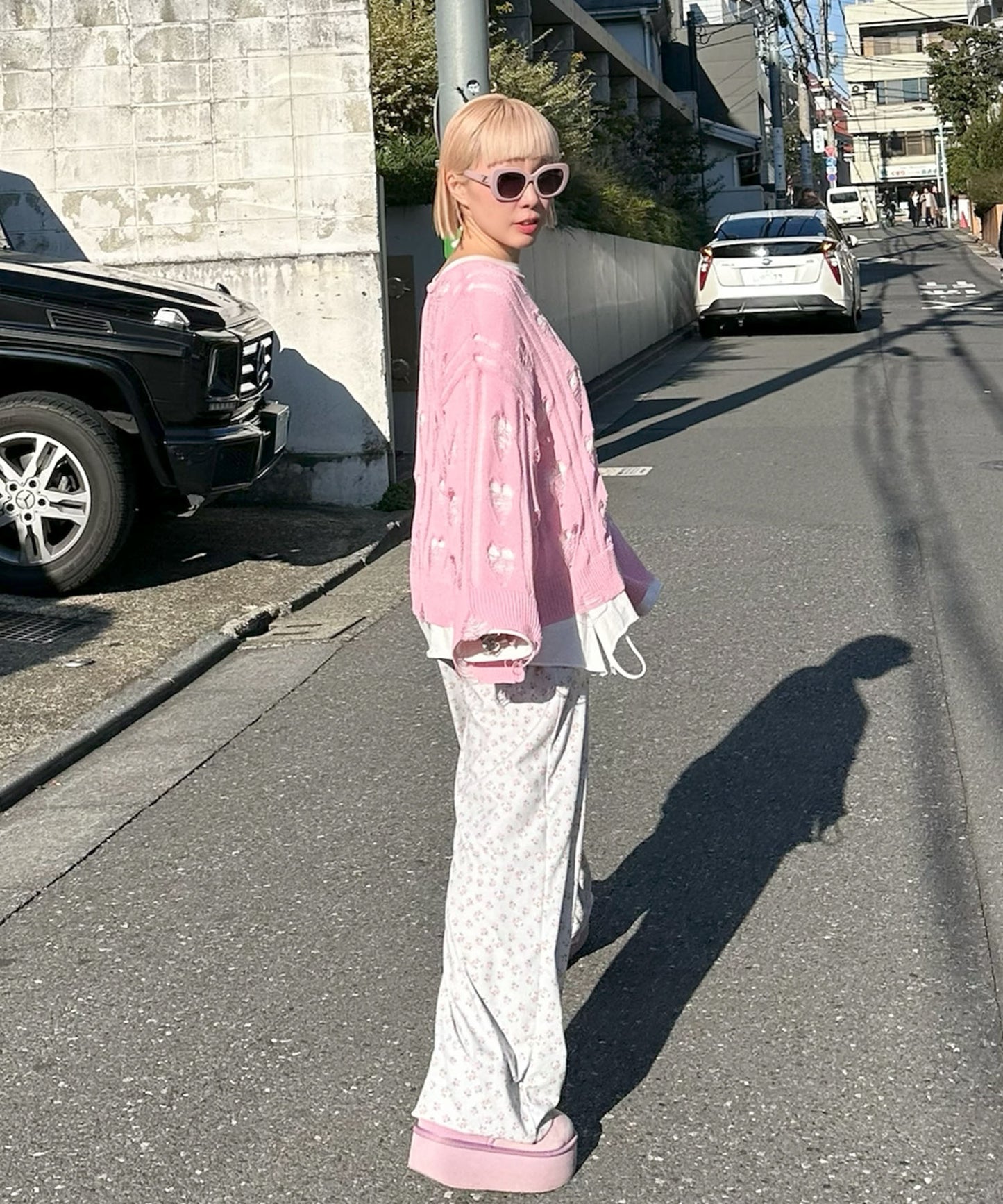 ハートダメージニットのnew【ピンク】