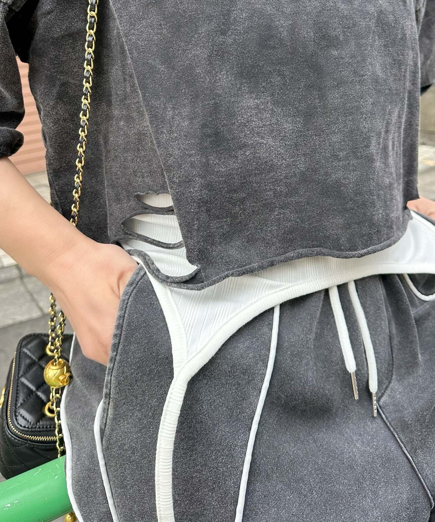 ひとくせウォッシュ加工BIG T【ブラック】