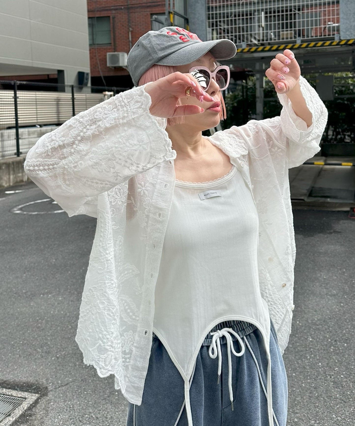 シアーフラワーBigシャツ【オフホワイト】