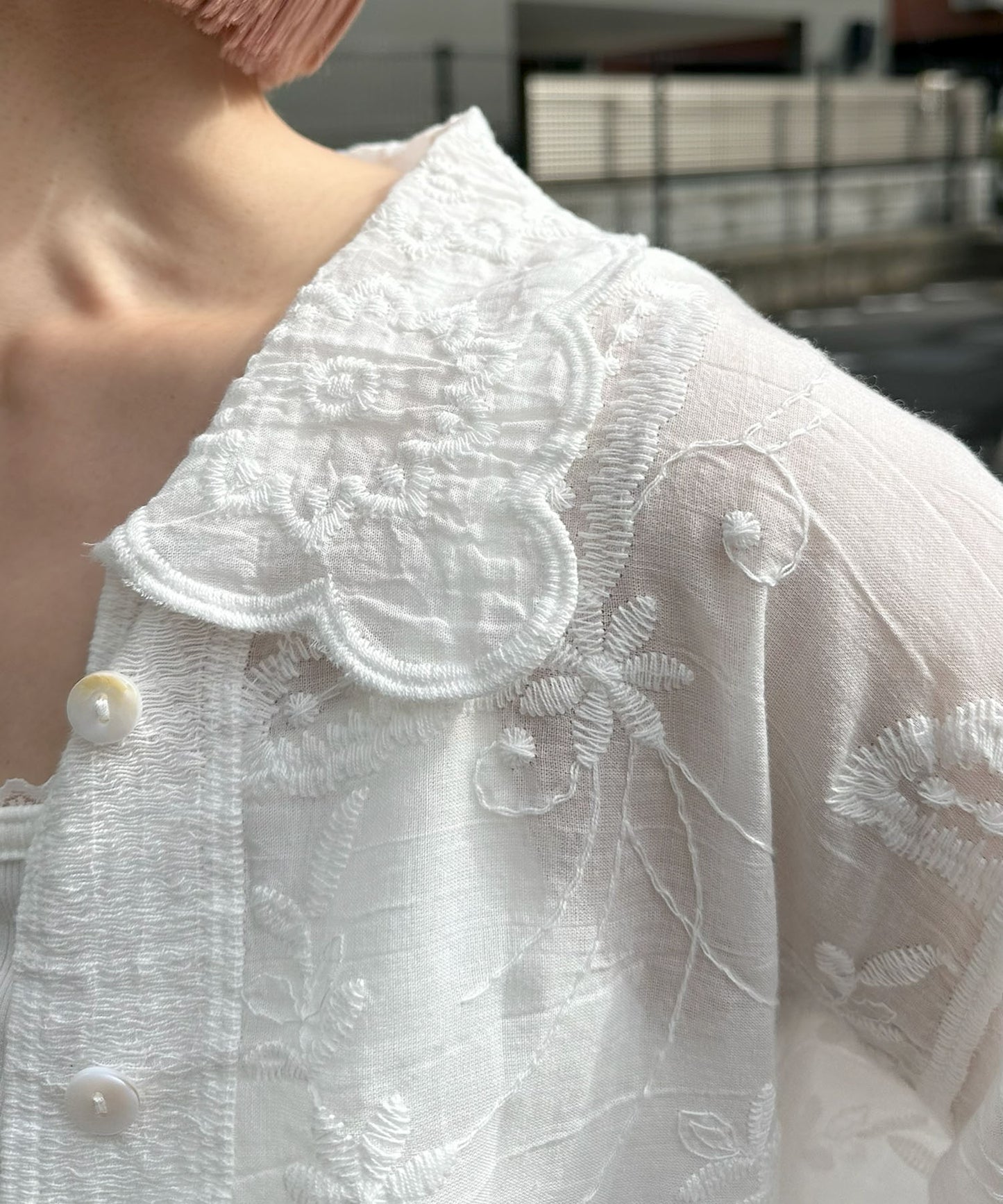 シアーフラワーBigシャツ【オフホワイト】