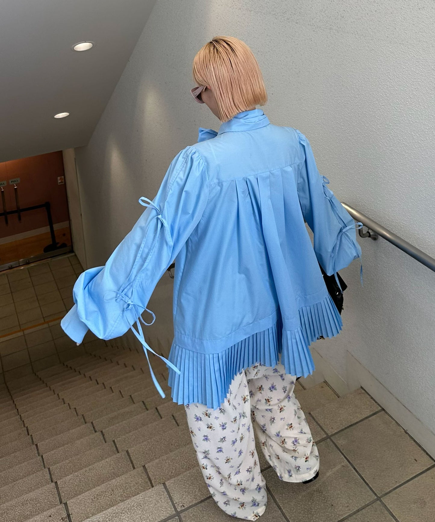 【セットアップで着られる】花柄パジャマゆるパンツ【オフホワイト】