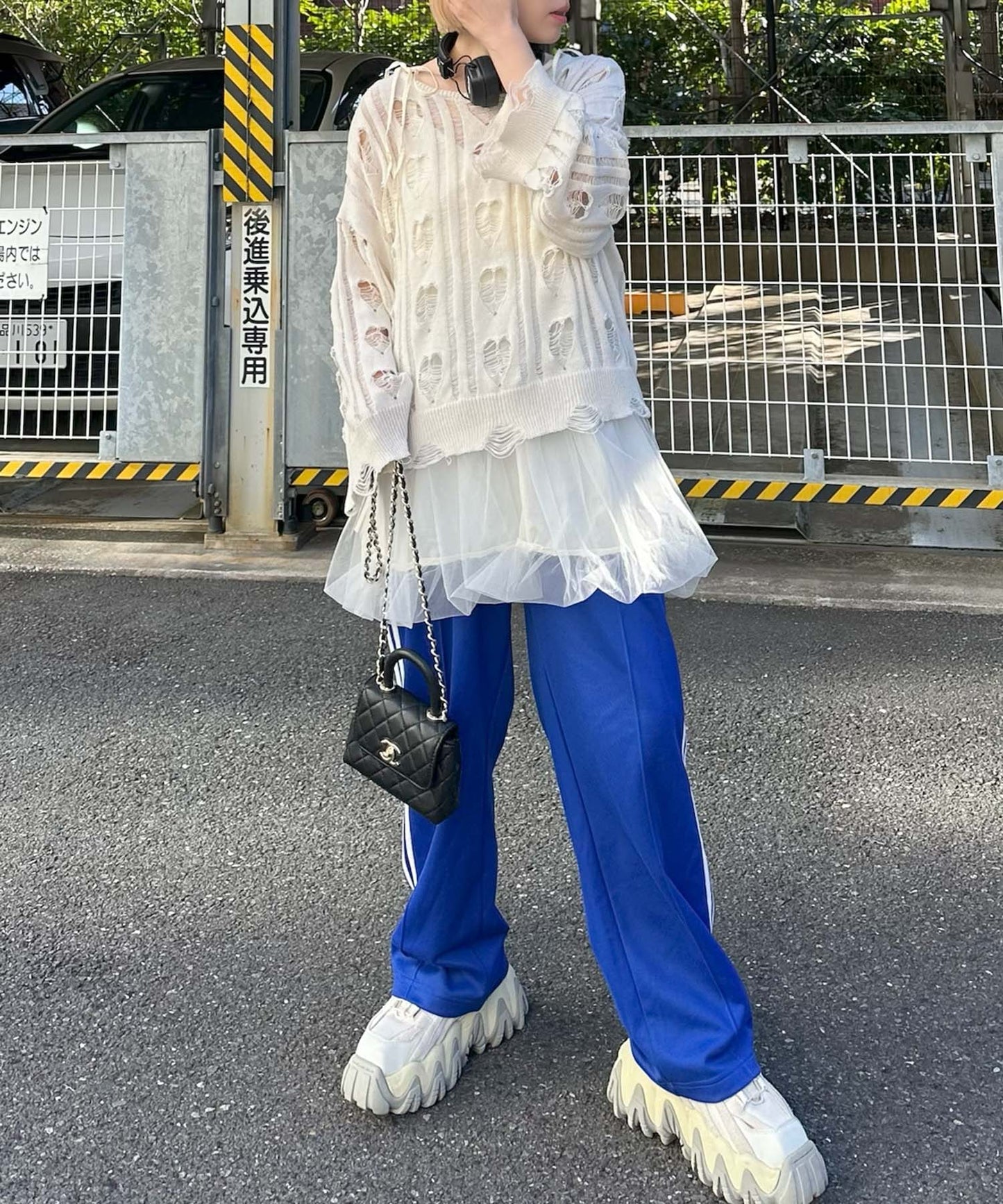 ハートダメージニットのnew【オフホワイト】