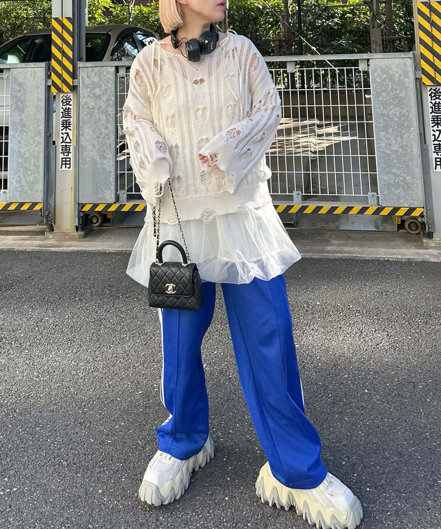 ハートダメージニットのnew【オフホワイト】