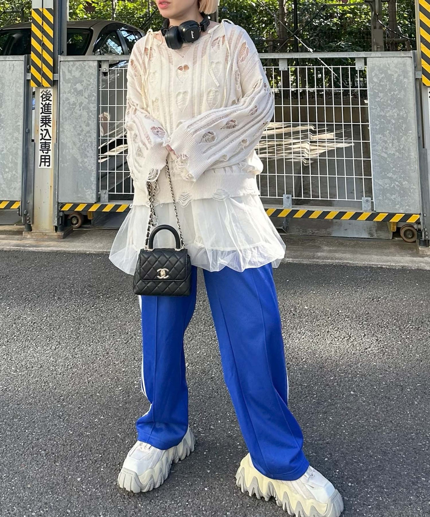 ハートダメージニットのnew【オフホワイト】