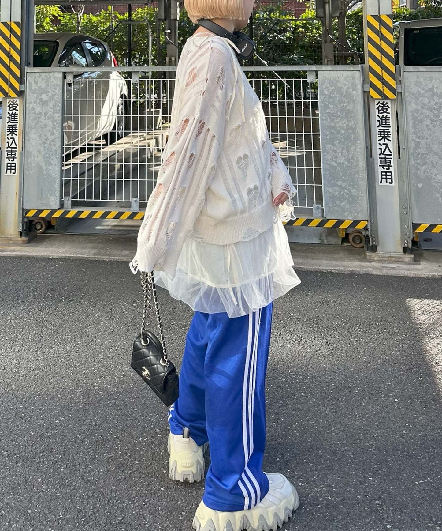 ハートダメージニットのnew【オフホワイト】