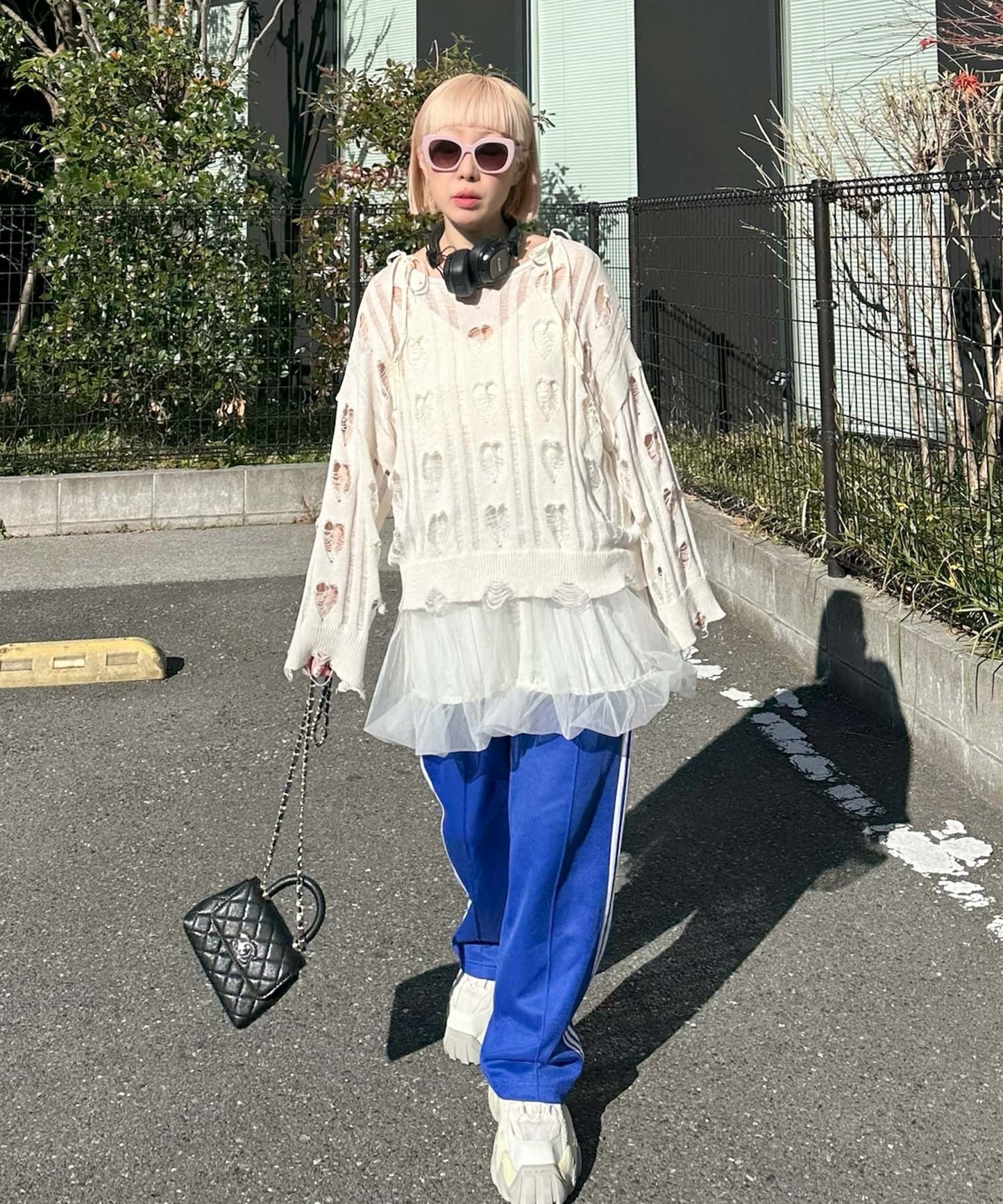 ハートダメージニットのnew【オフホワイト】