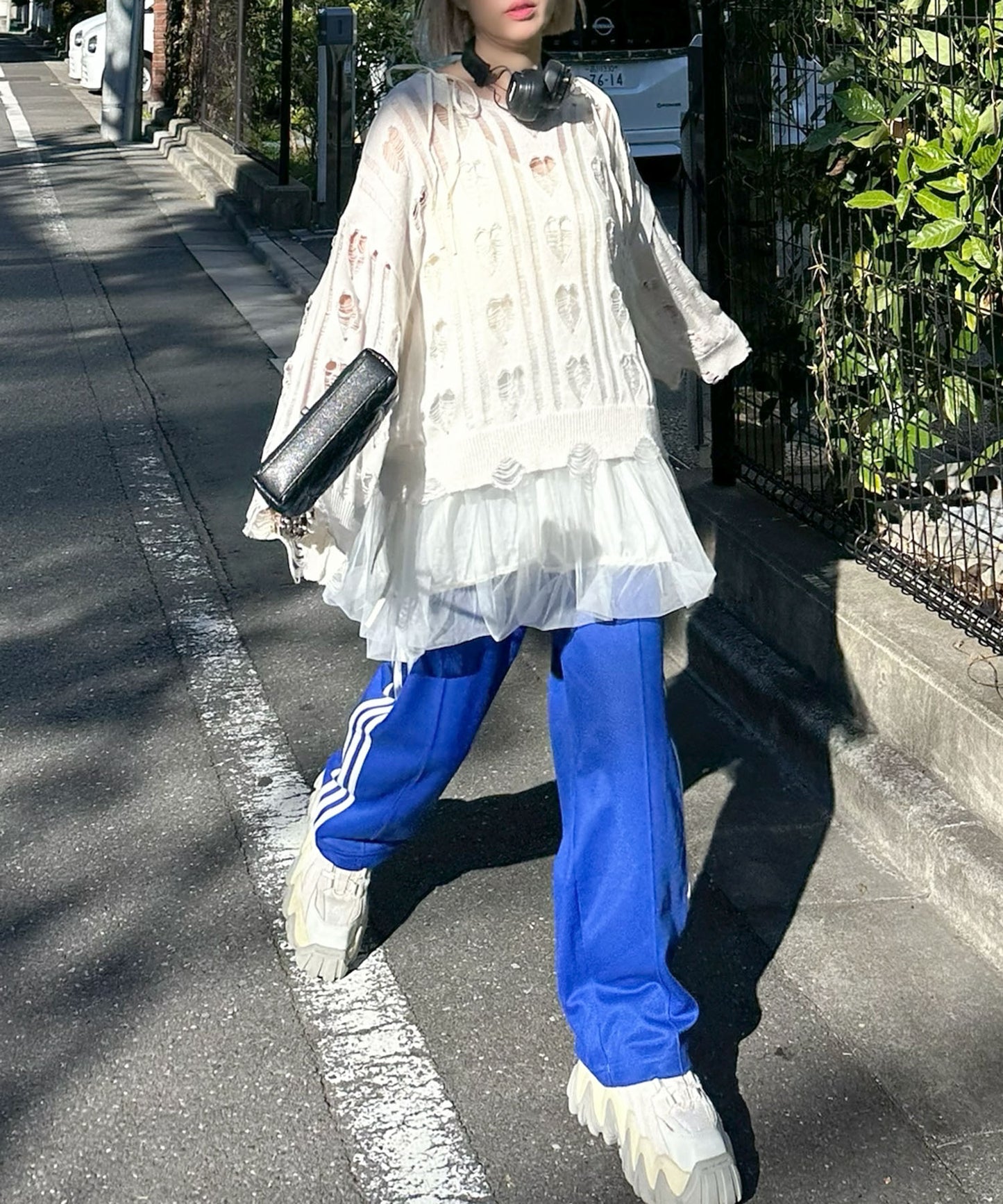 ハートダメージニットのnew【オフホワイト】