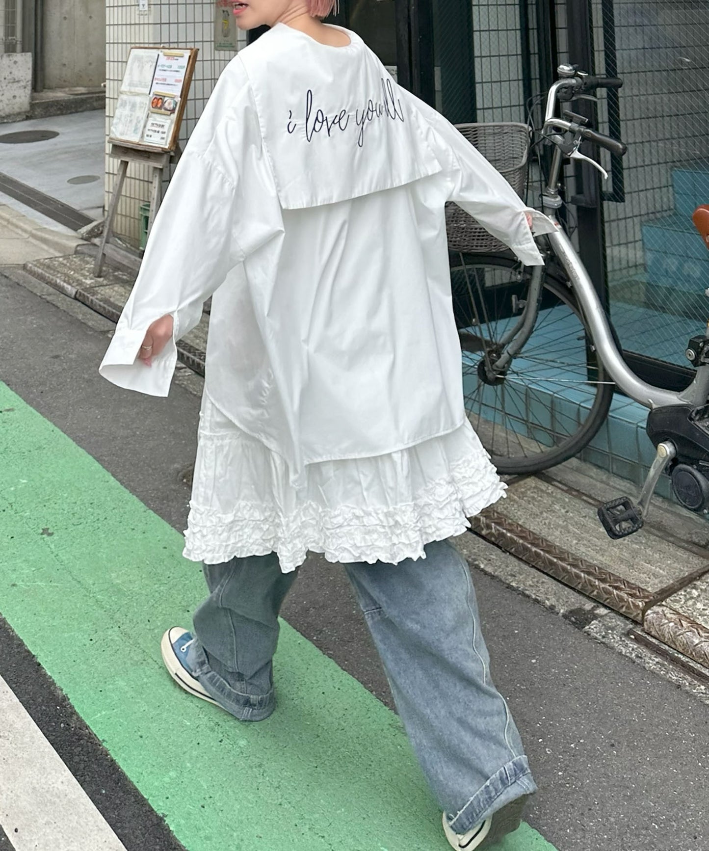 裾フリフリコットンスカート【オフホワイト】