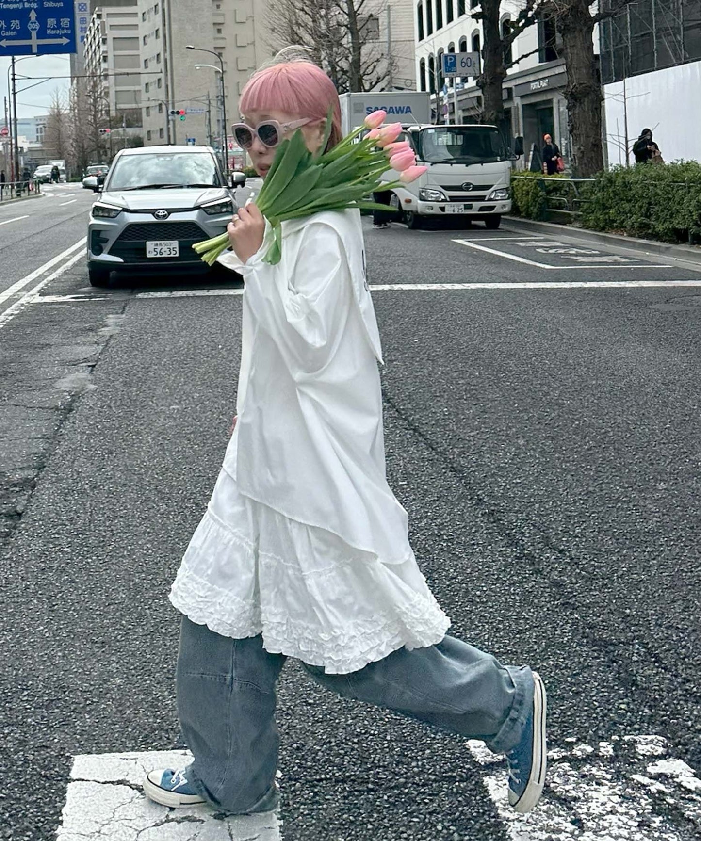 裾フリフリコットンスカート【オフホワイト】