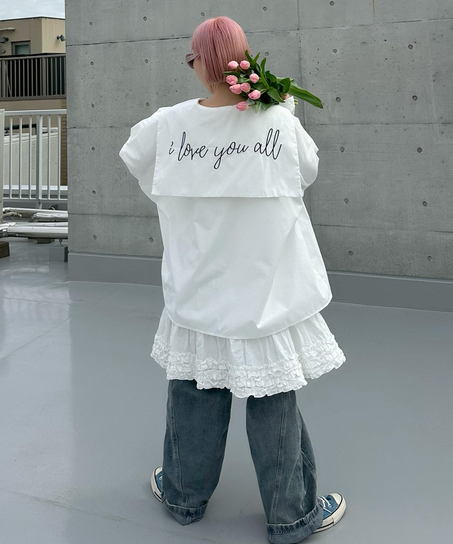 裾フリフリコットンスカート【オフホワイト】