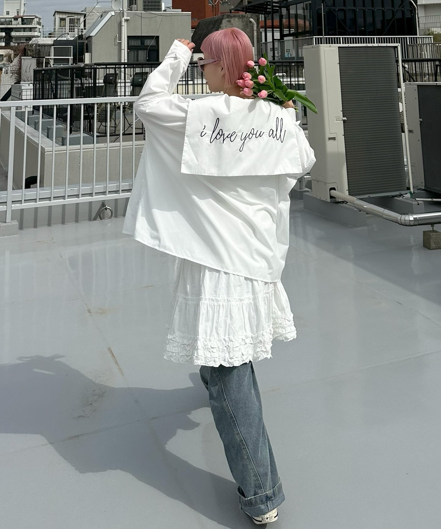 裾フリフリコットンスカート【オフホワイト】