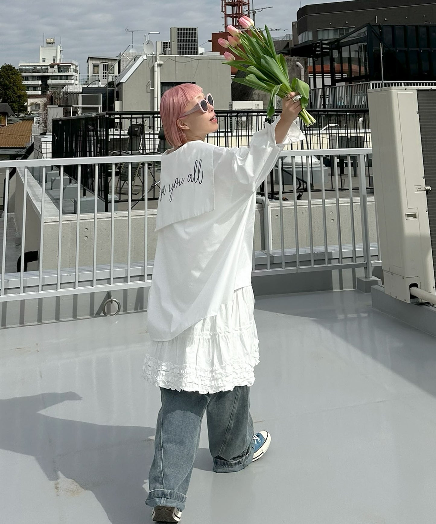 裾フリフリコットンスカート【オフホワイト】