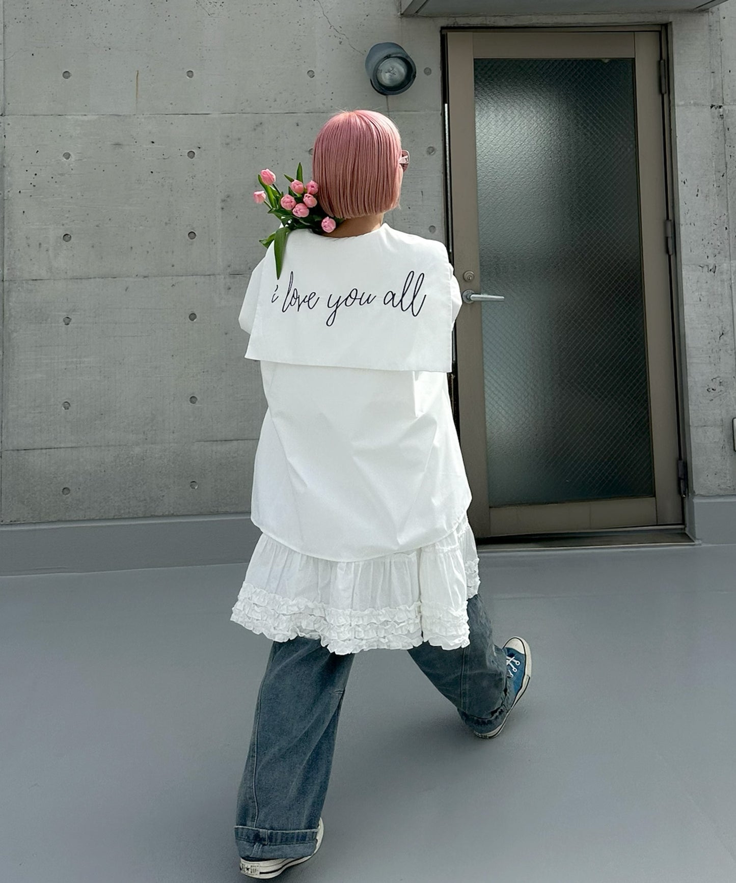 裾フリフリコットンスカート【オフホワイト】