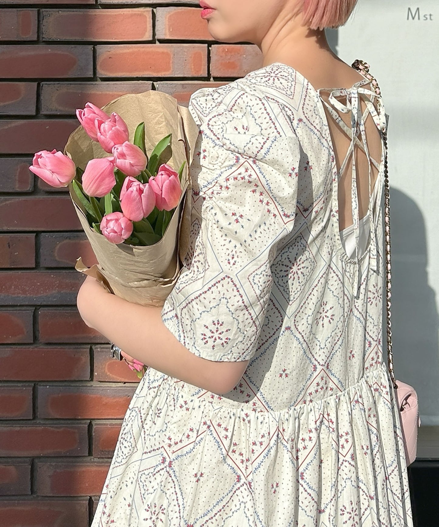 古着っぽワンピ【ホワイト系】