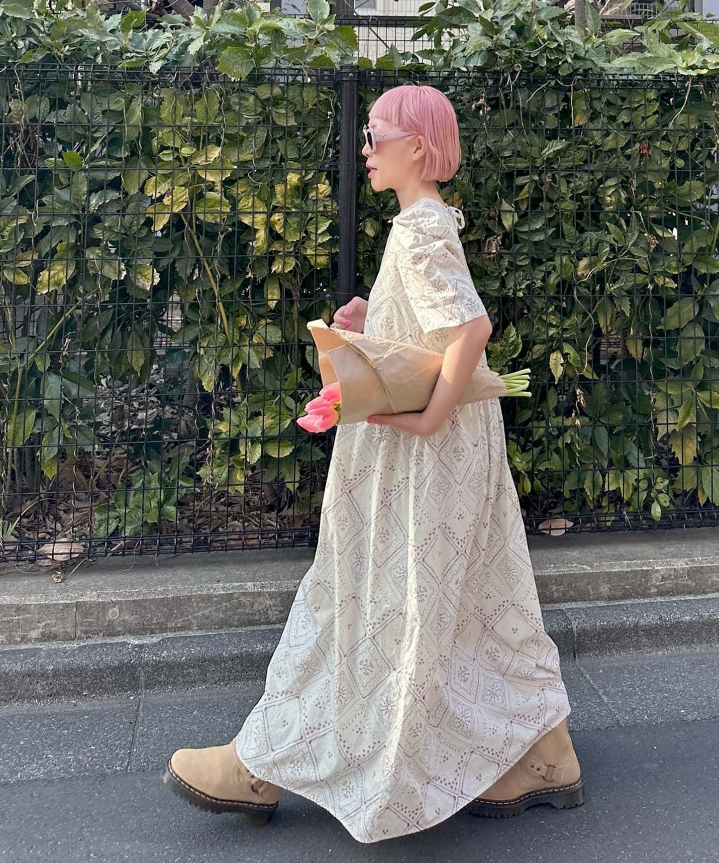 古着っぽワンピ【ホワイト系】