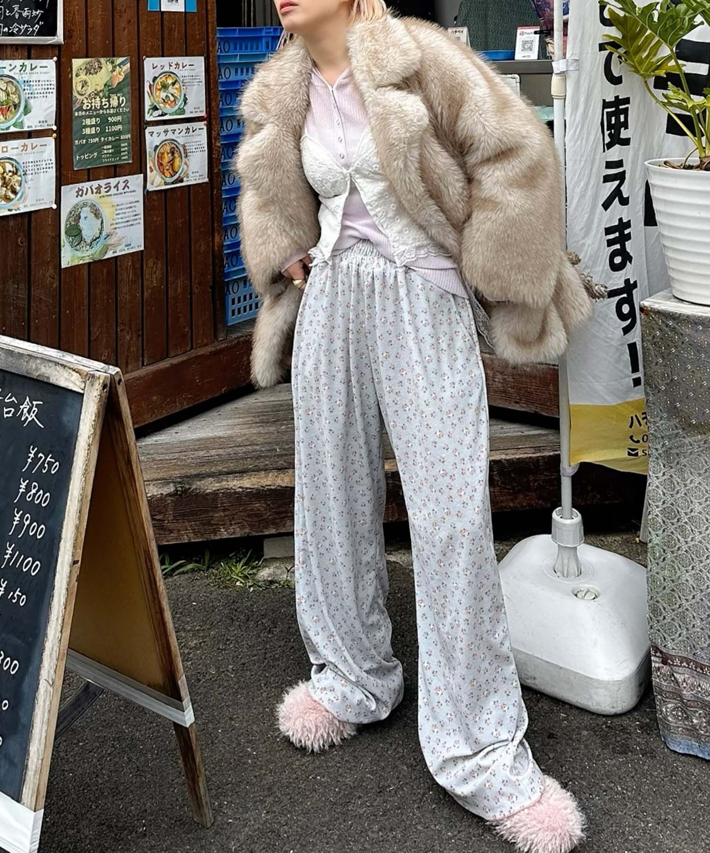 フード付シアーニットトップス【ラベンダー】