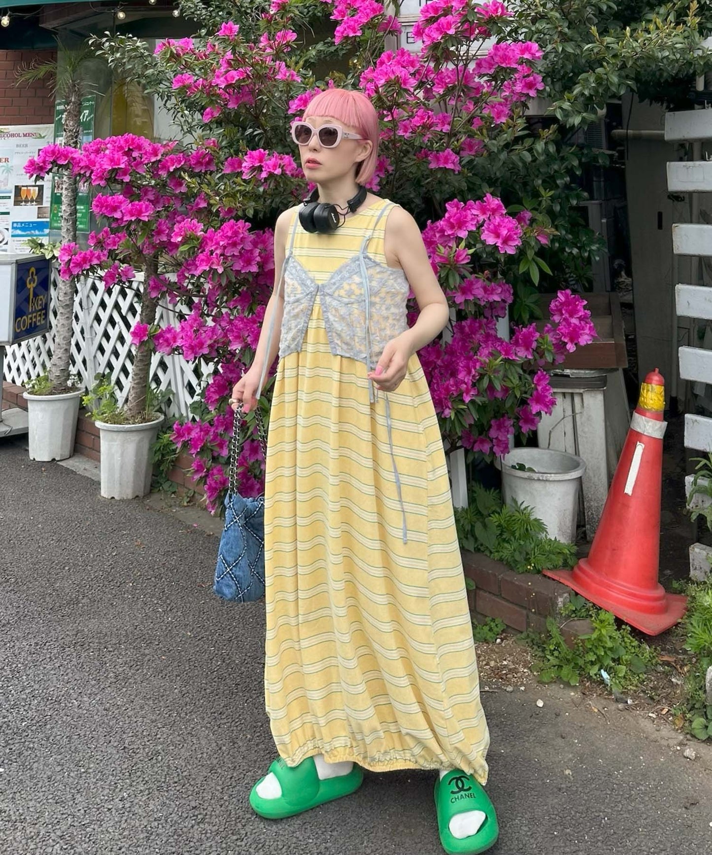 楽チンボーダーワンピ【イエロー】