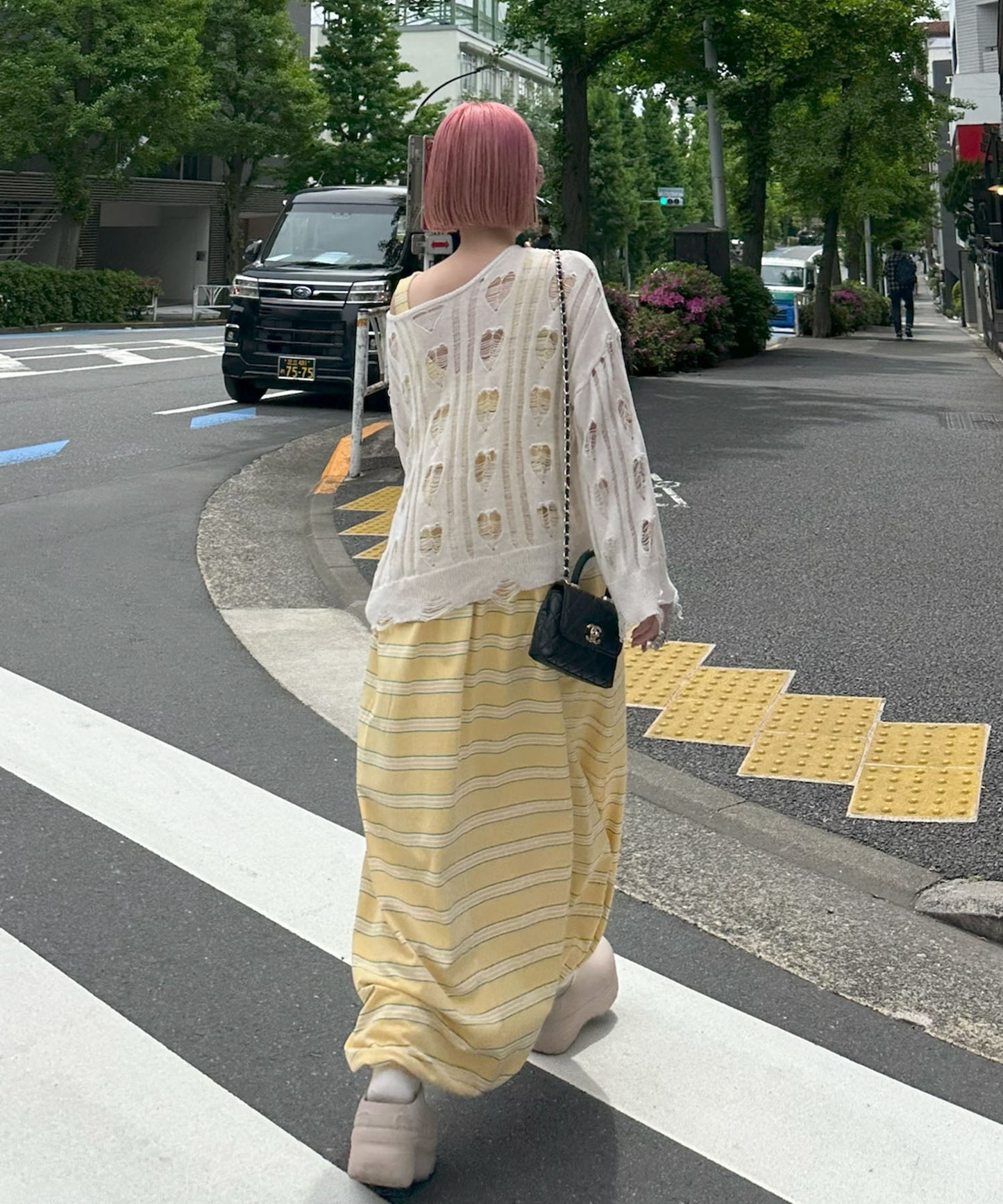 楽チンボーダーワンピ【イエロー】