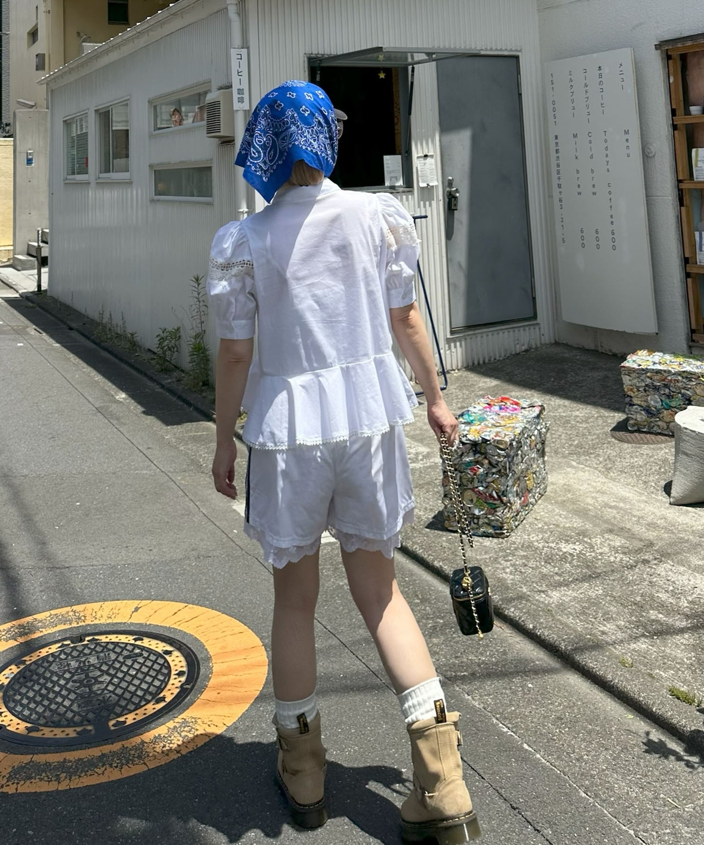 パワショルペプラムレースブラウス【オフホワイト】