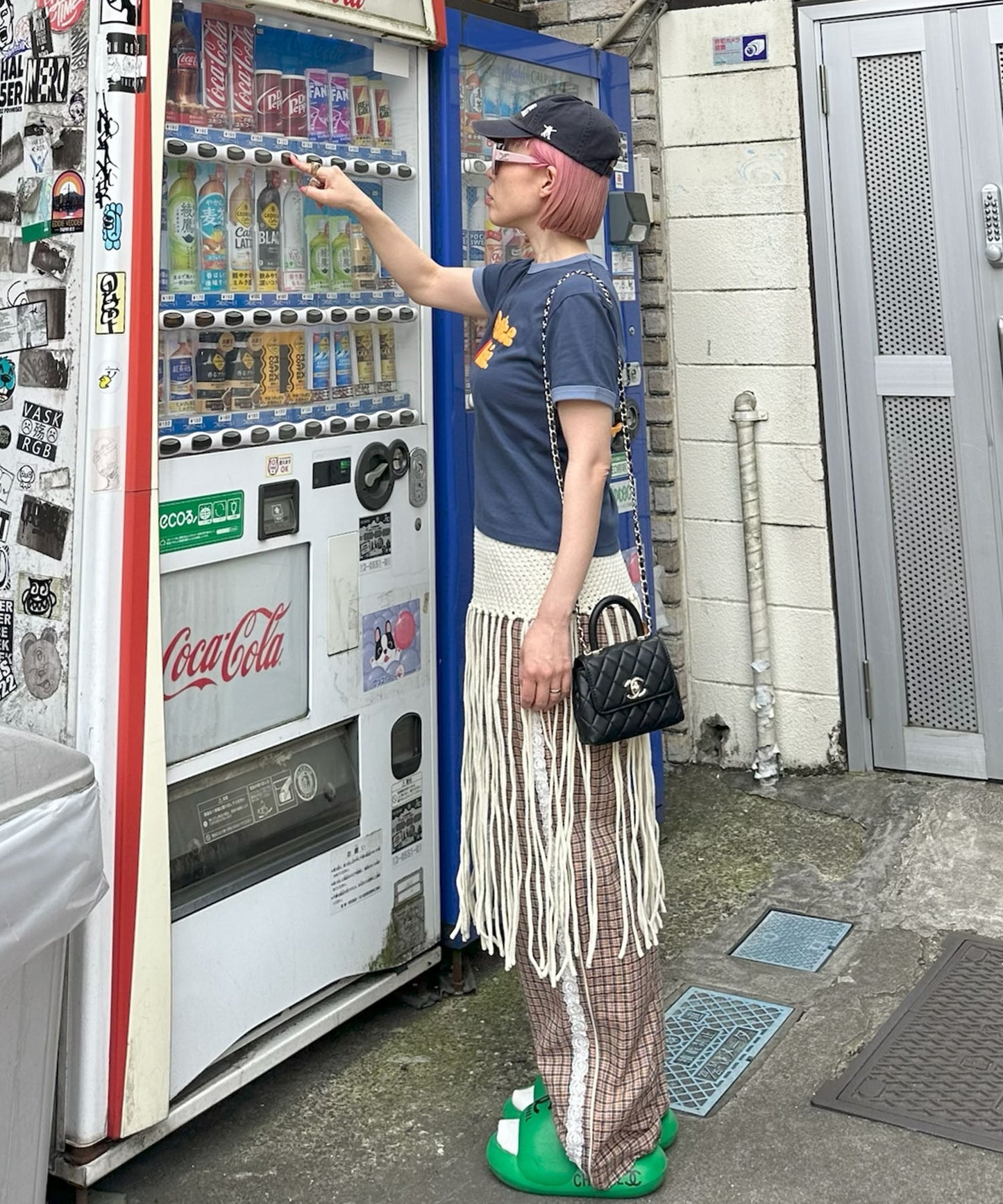 レースラインチェックパンツ【ピンク】