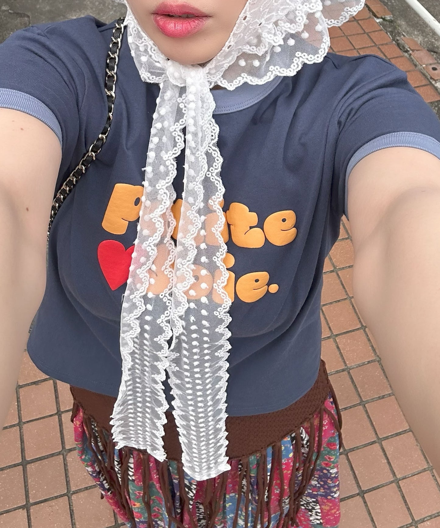 ぷくぷくプリントリンガーT【ネイビー】