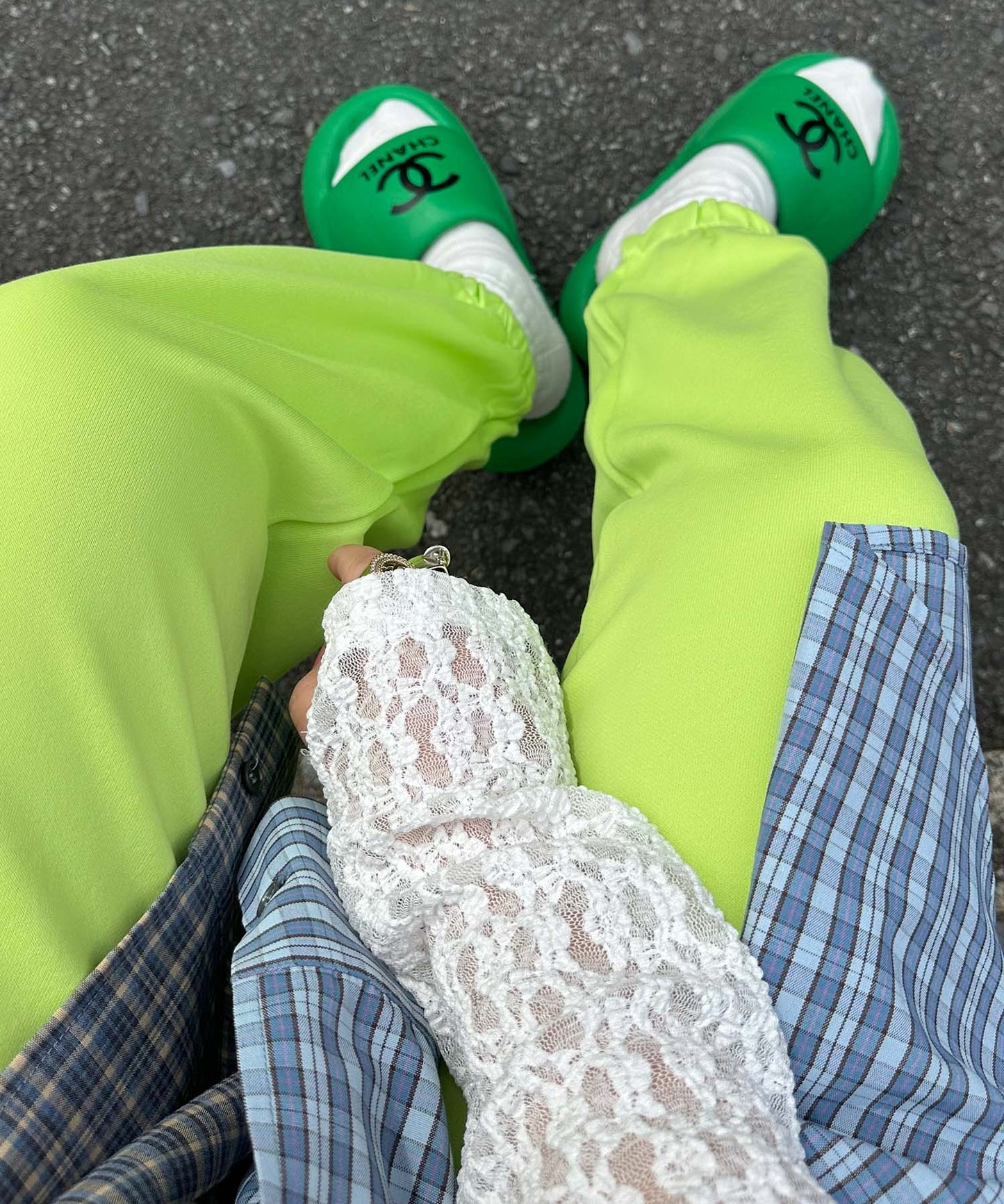 カラフルイージーパンツ【グリーン】